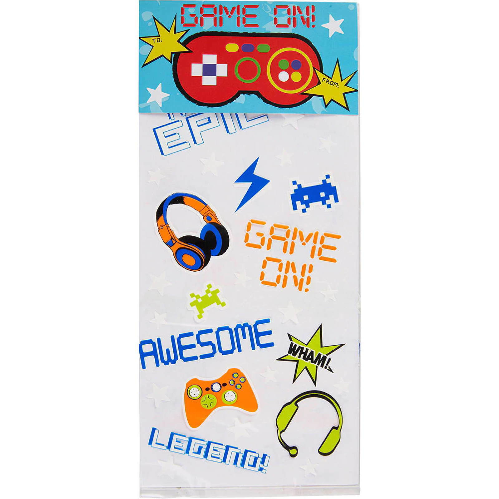 Epic Gaming Party Cellophane Treat Bag Kit (Pack of 20)
