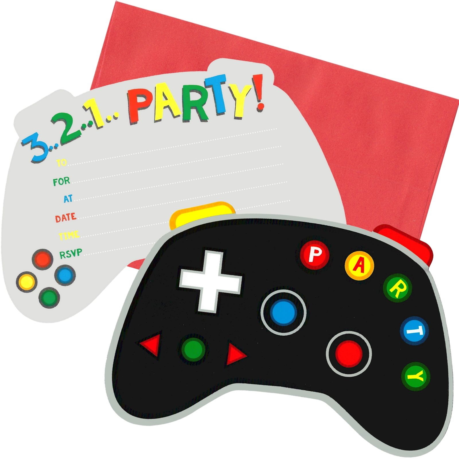 Game Controller Invitations (Pack of 8)