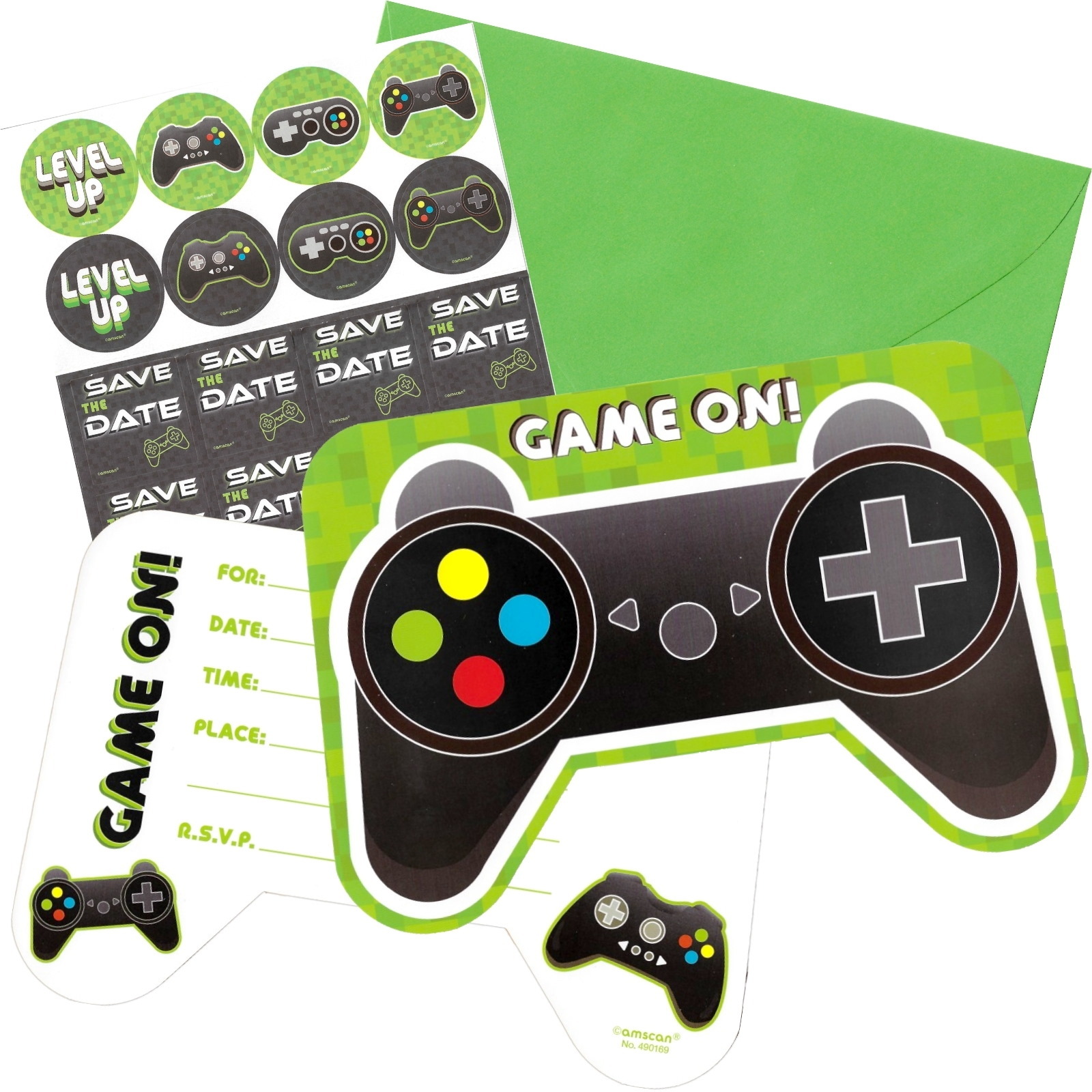 Level Up Invitation Set (Pack of 8)