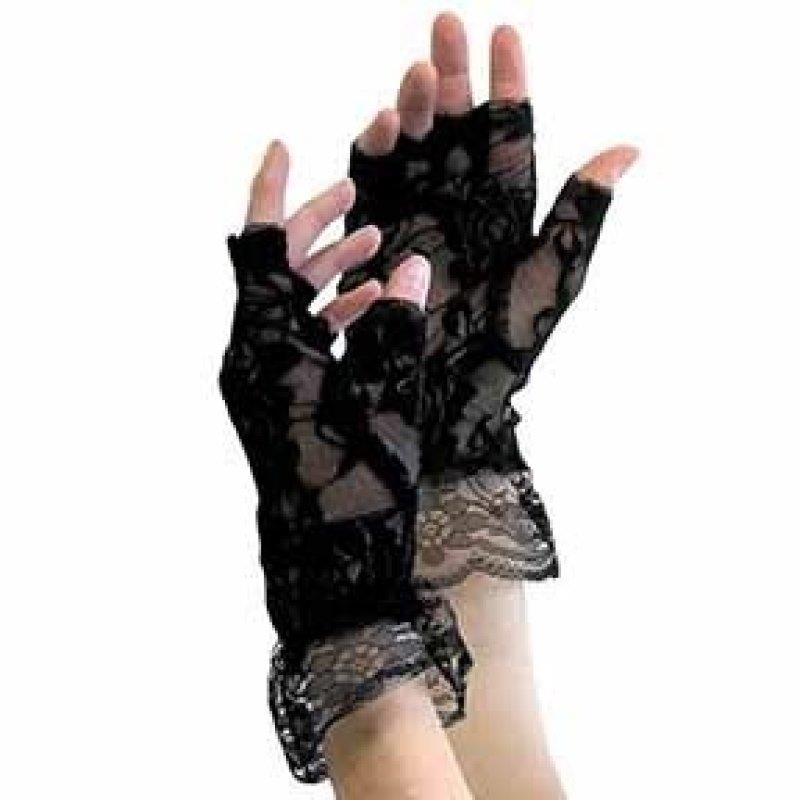 Pirate Lace Black Fingerless Adult Gloves