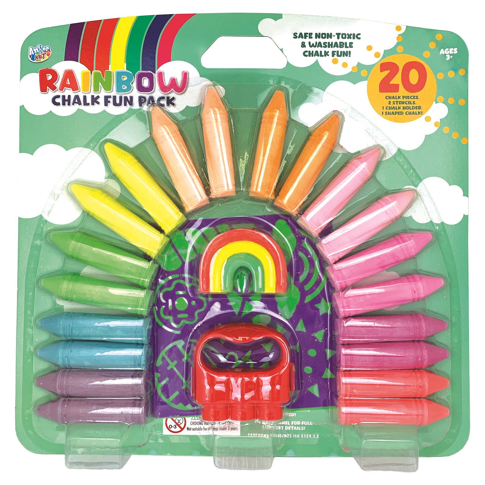 Rainbow Chalk Fun Pack (24 Pieces) 