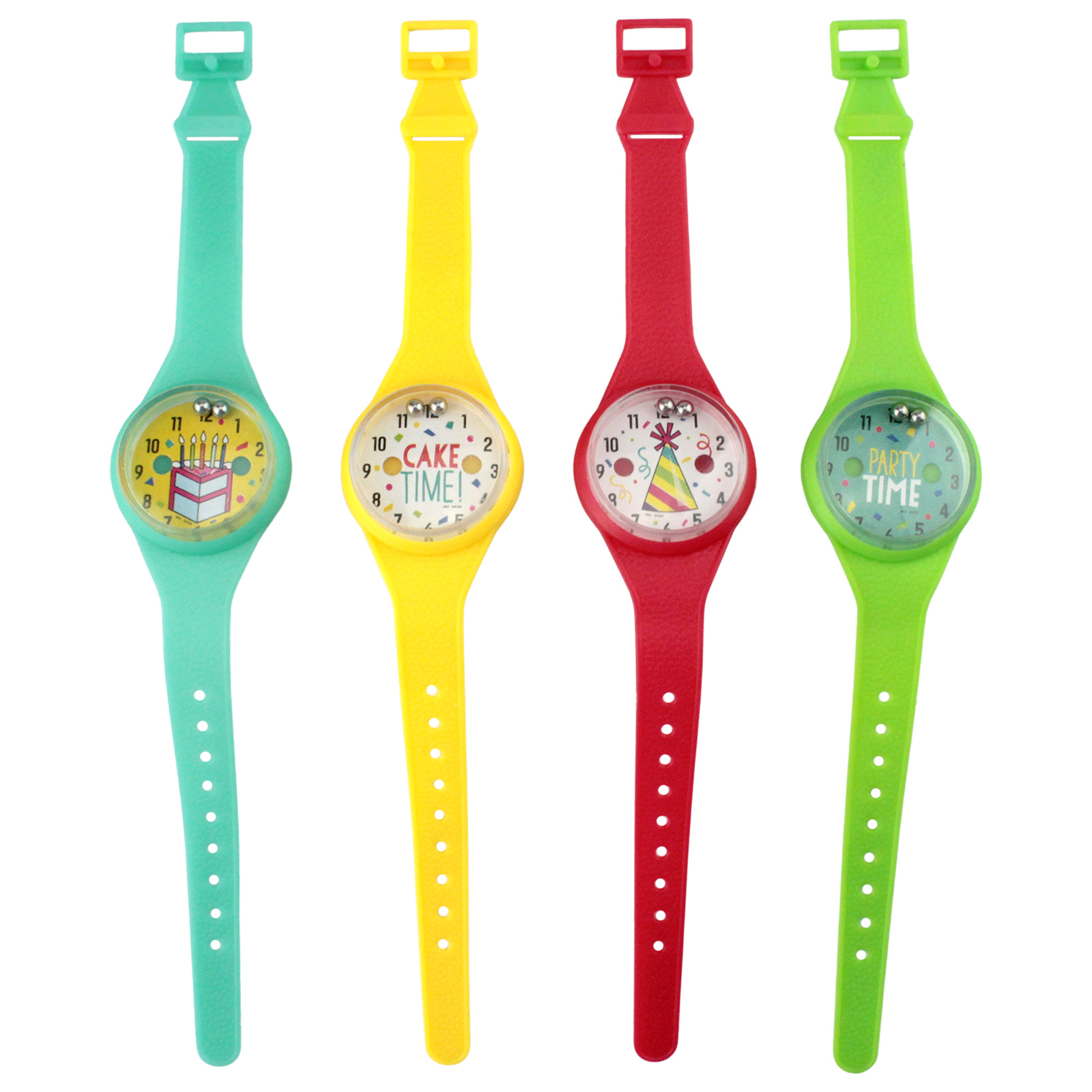Assorted Coloured Puzzle Watches (Pack of 4) 