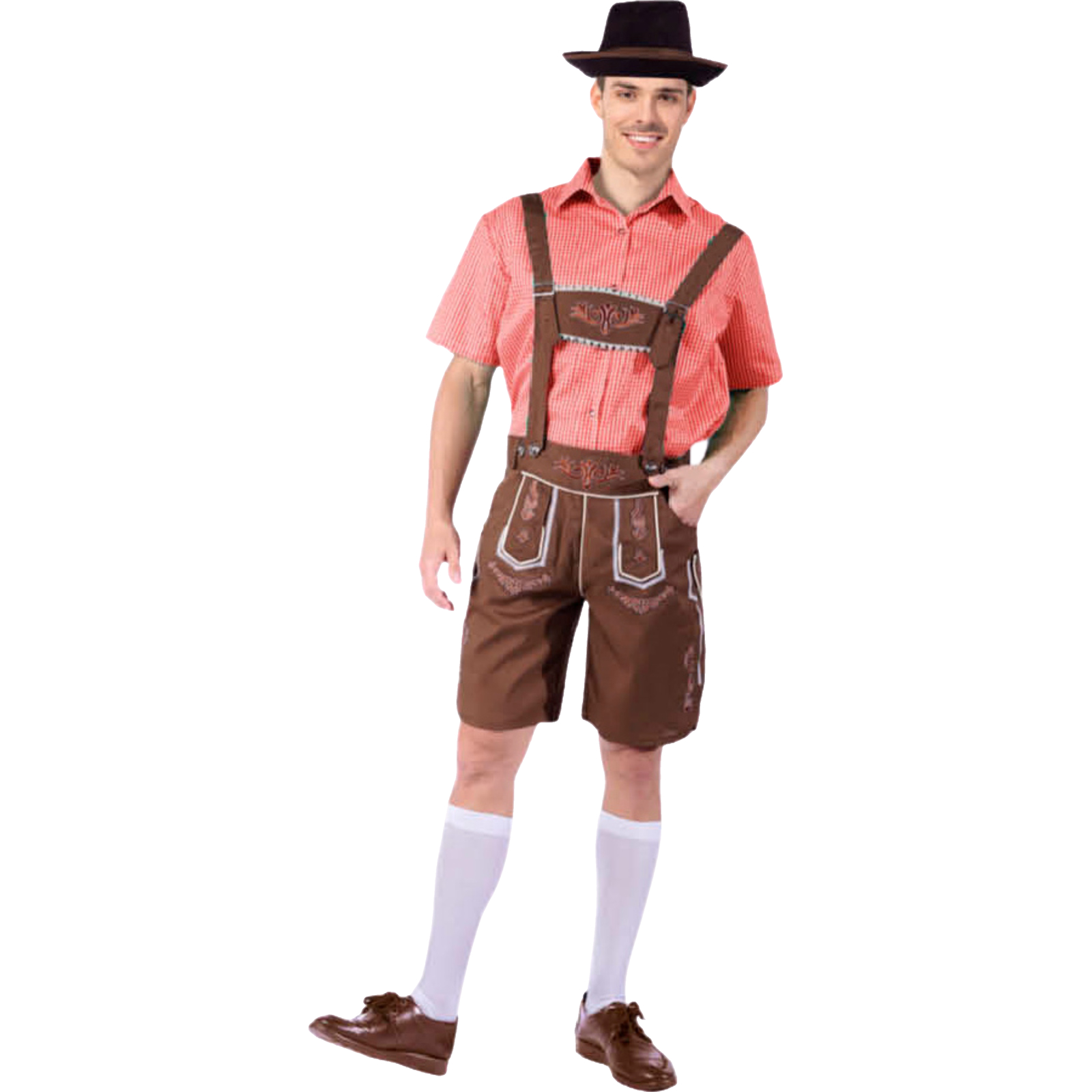 Red Checkered Beer Man Costume S-M