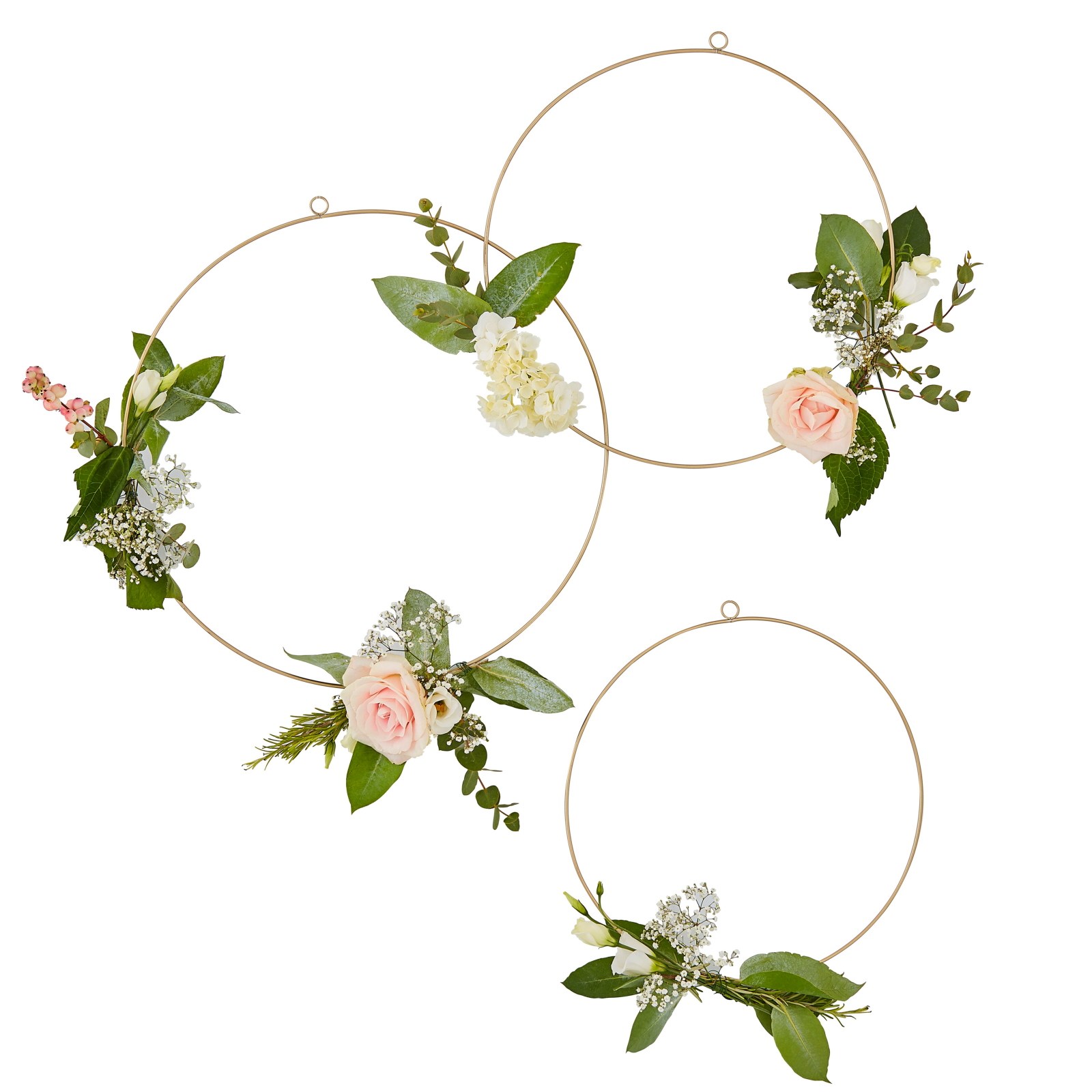 Ginger Ray Gold Wedding Floral Hoops (Set of 3)