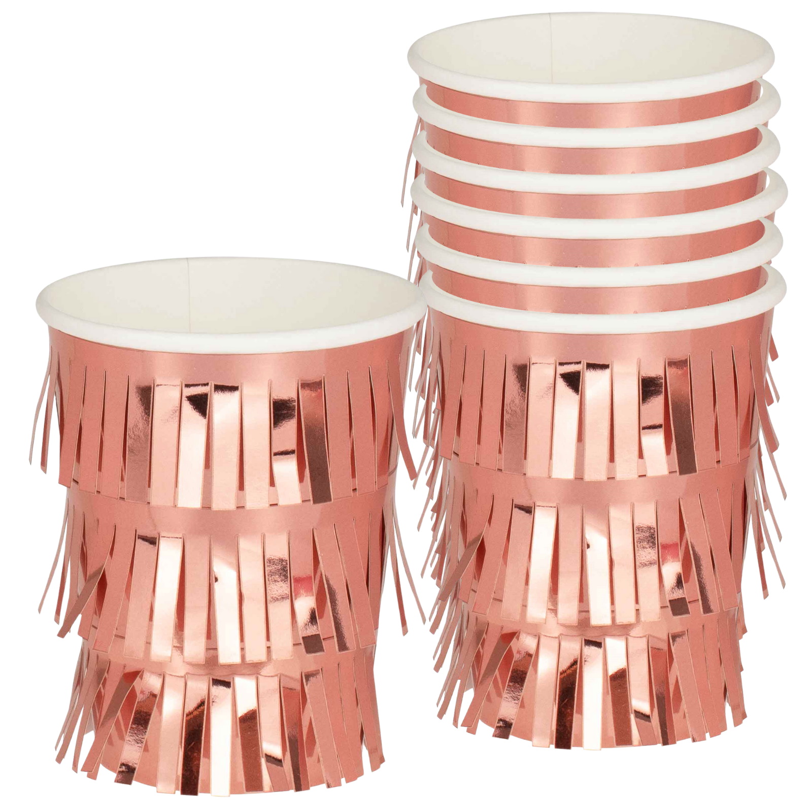 Ginger Ray Mix It Up Rose Gold Fringe Paper Cups (Pack of 8)
