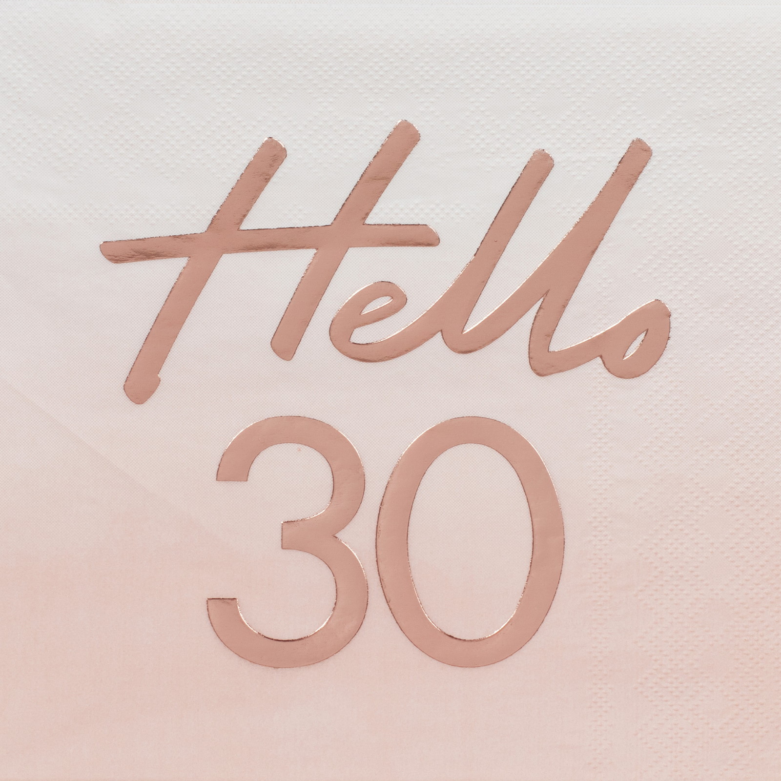 Ginger Ray Hello 30 Rose Gold Foil Ombre Large Paper Napkins / Serviettes (Pack of 16)