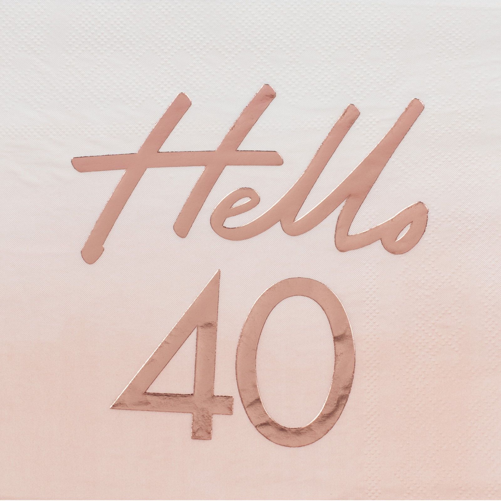Ginger Ray Hello 40 Rose Gold Foil Ombre Large Paper Napkins / Serviettes (Pack of 16)