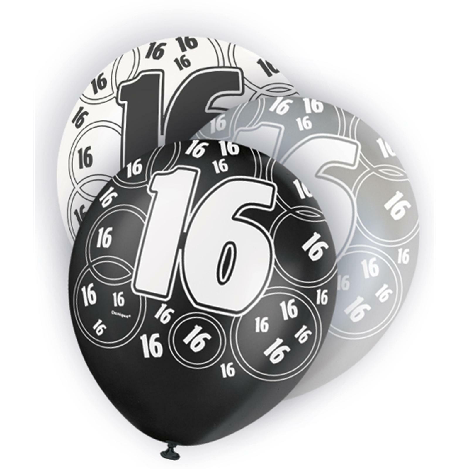 Glitz 16th Birthday Balloons (Pack of 6)