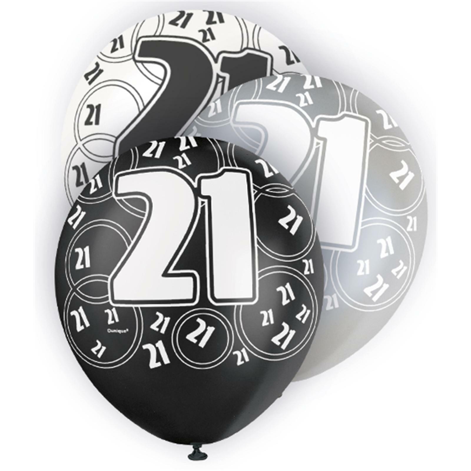 Glitz 21st Birthday Balloons (Pack of 6)