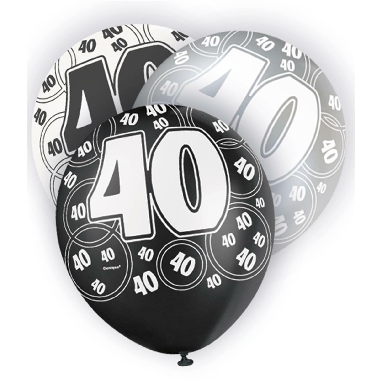 Glitz 40th Birthday Balloons (Pack of 6)