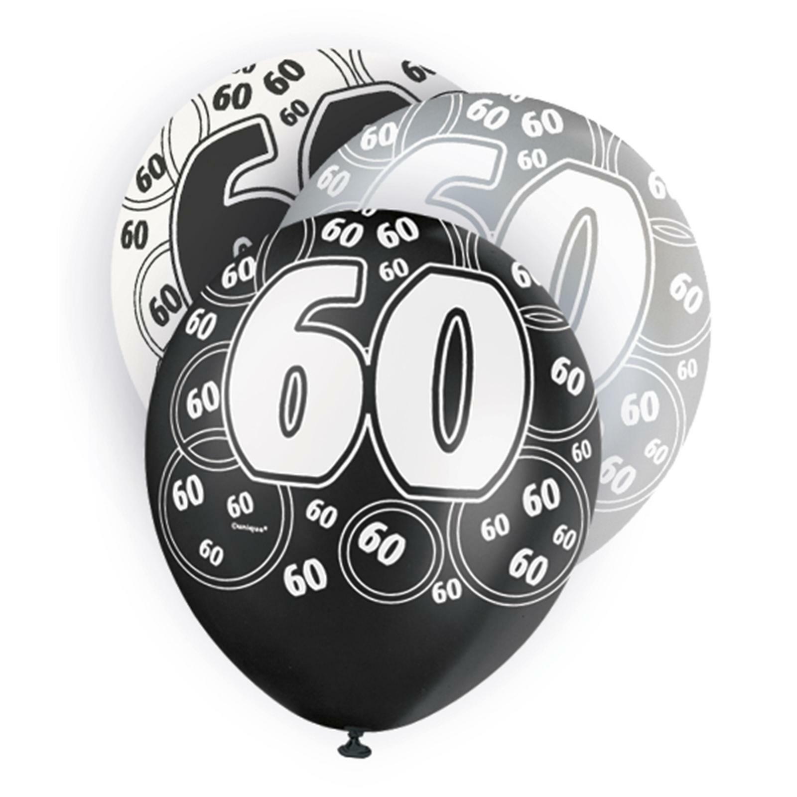 Glitz 60th Birthday Balloons (Pack of 6)