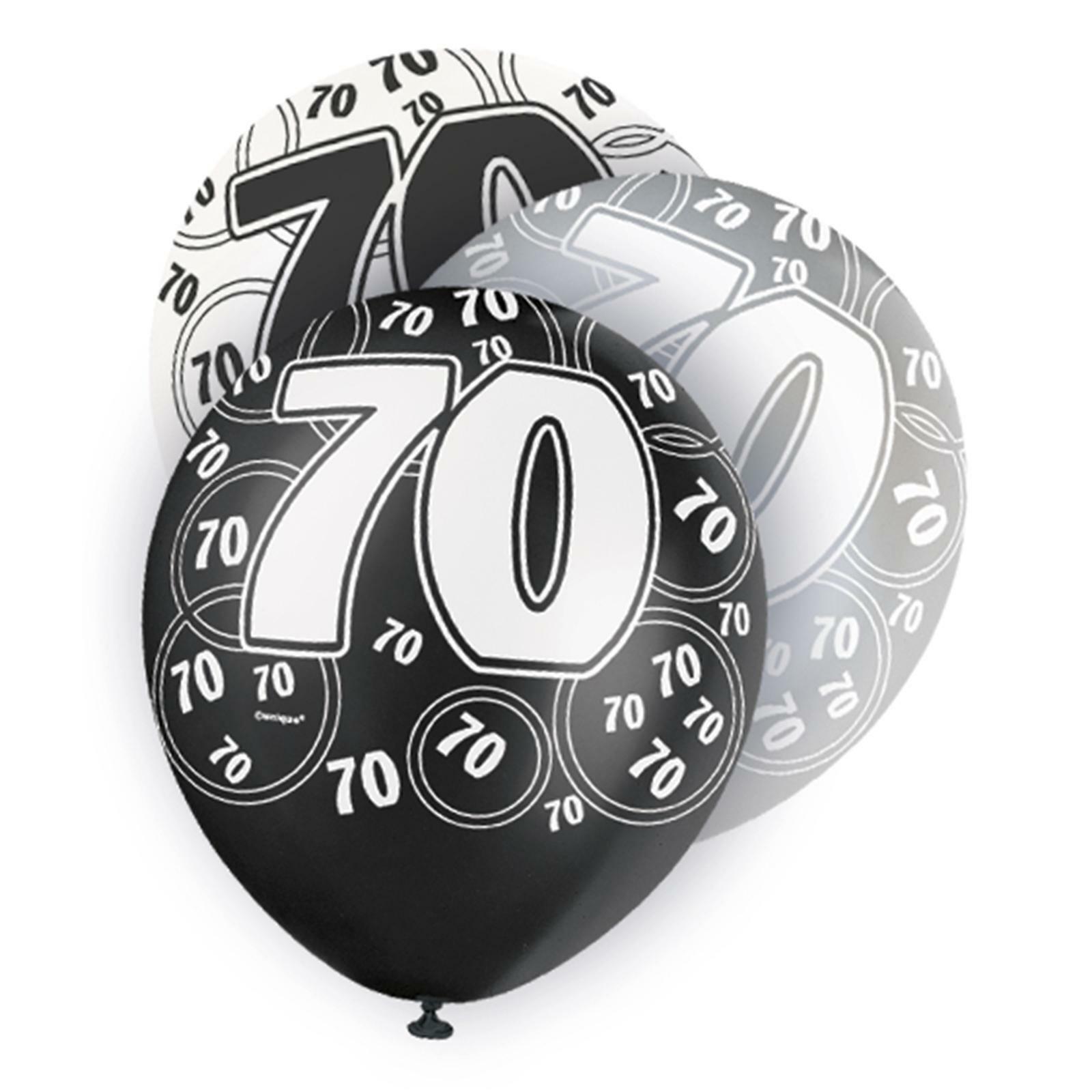 Glitz 70th Birthday Balloons (Pack of 6)