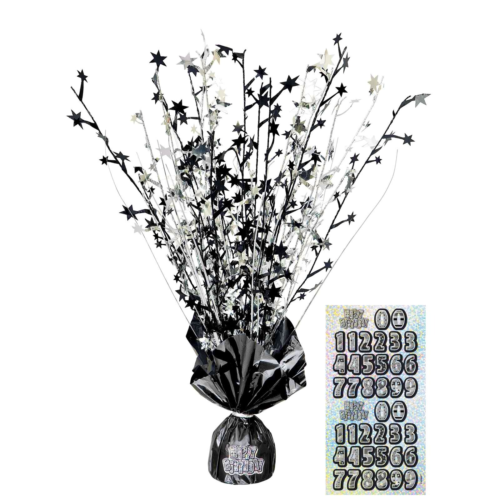 Glitz Black Silver Balloon Weight Centrepiece
