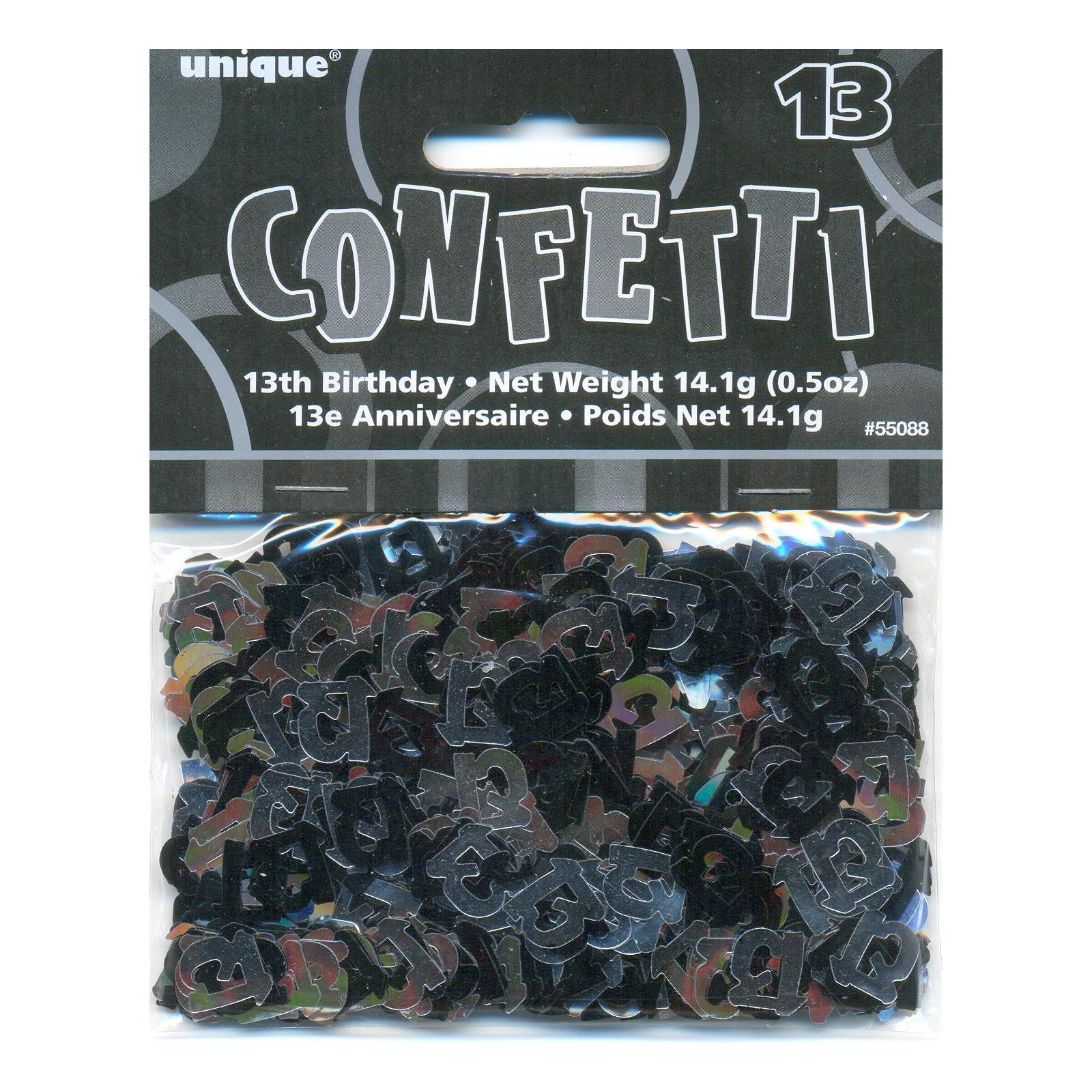 Glitz Black Silver 13th Birthday Confetti/Table Scatters