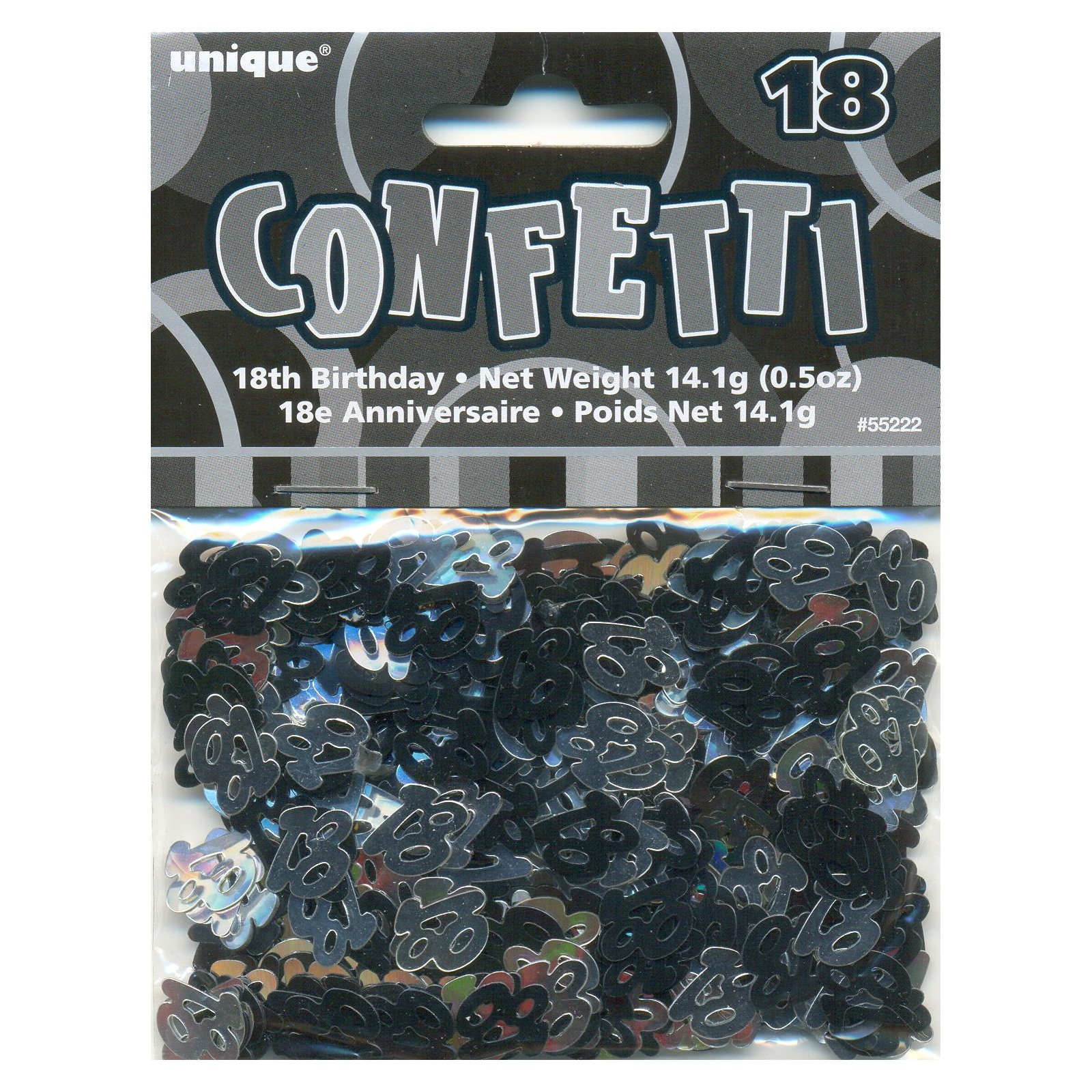 Glitz Black Silver 18th Birthday Confetti/Table Scatters
