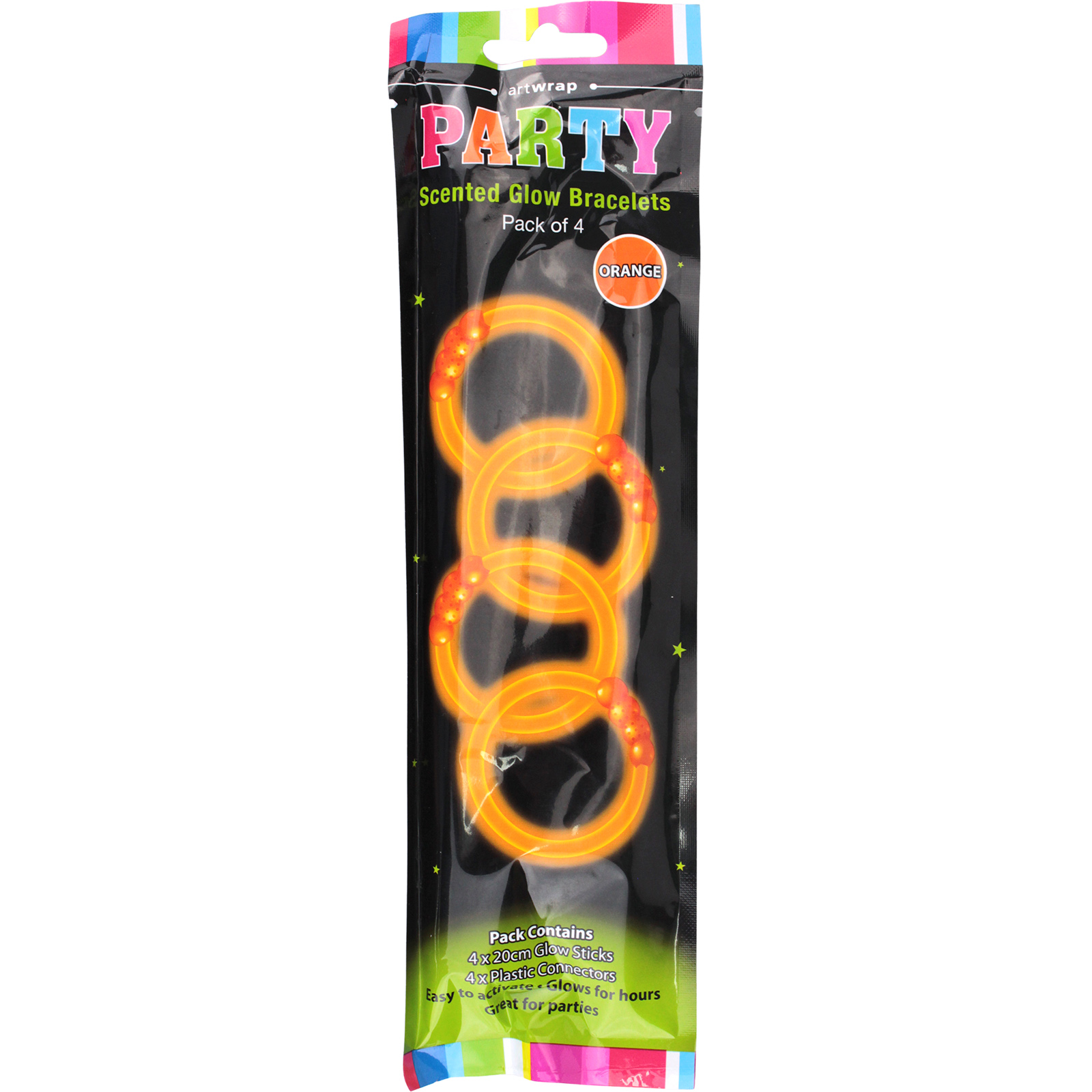 Orange Scented Glow Stick Bracelets (Pack of 4)