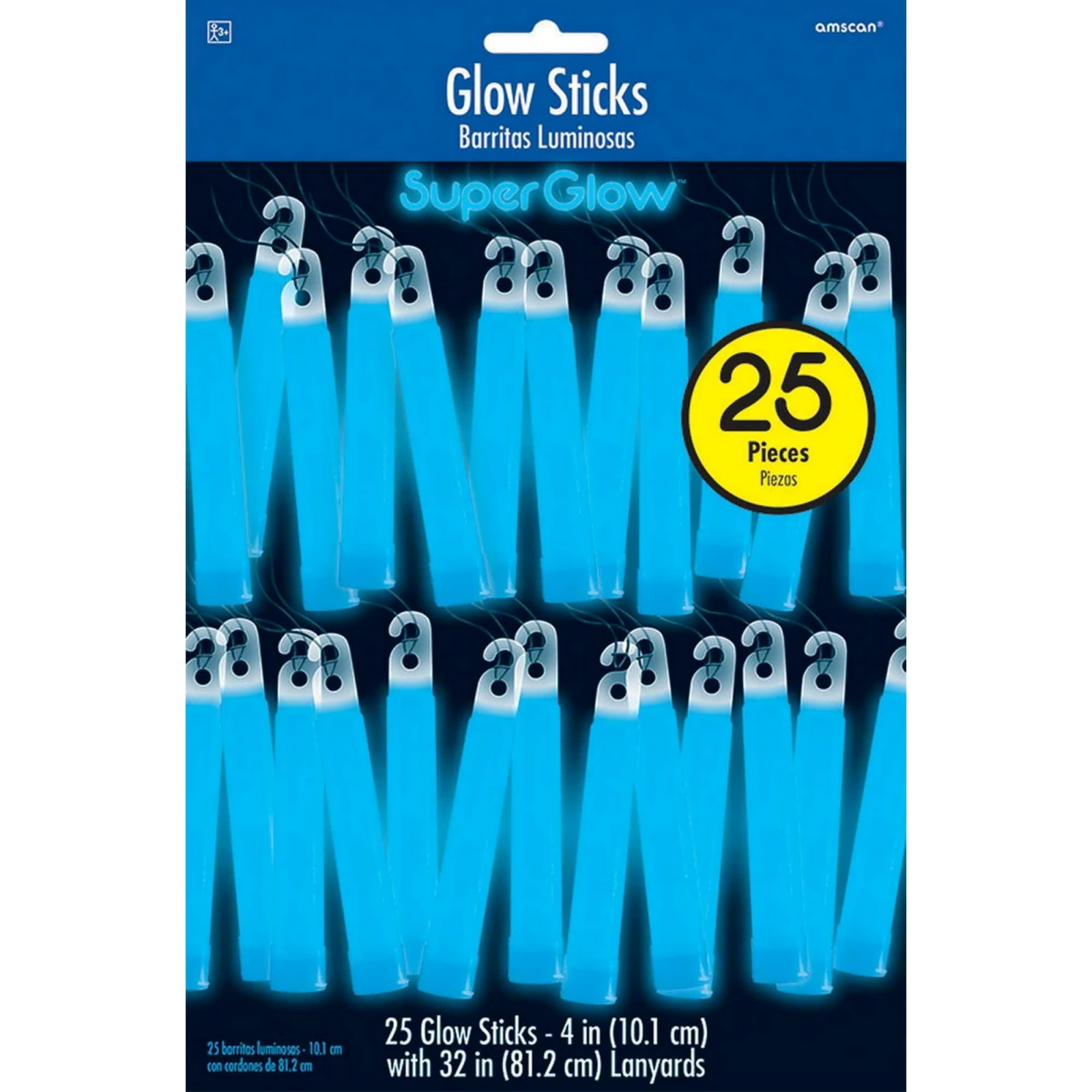 Blue Super Glow Stick Necklaces (Pack of 25)