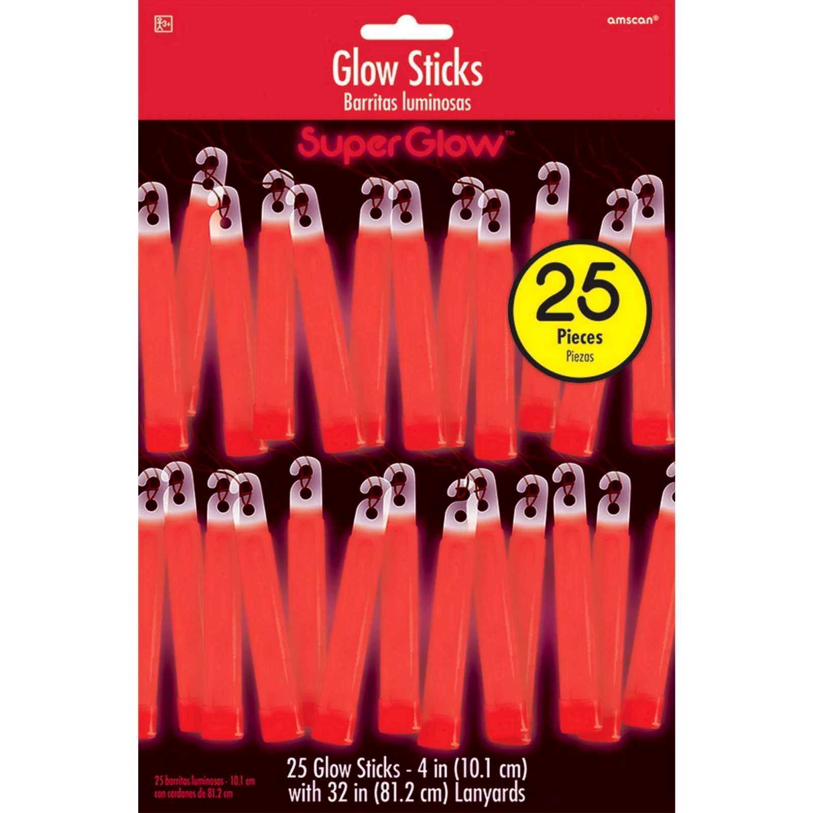 Red Super Glow Stick Necklaces (Pack of 25)