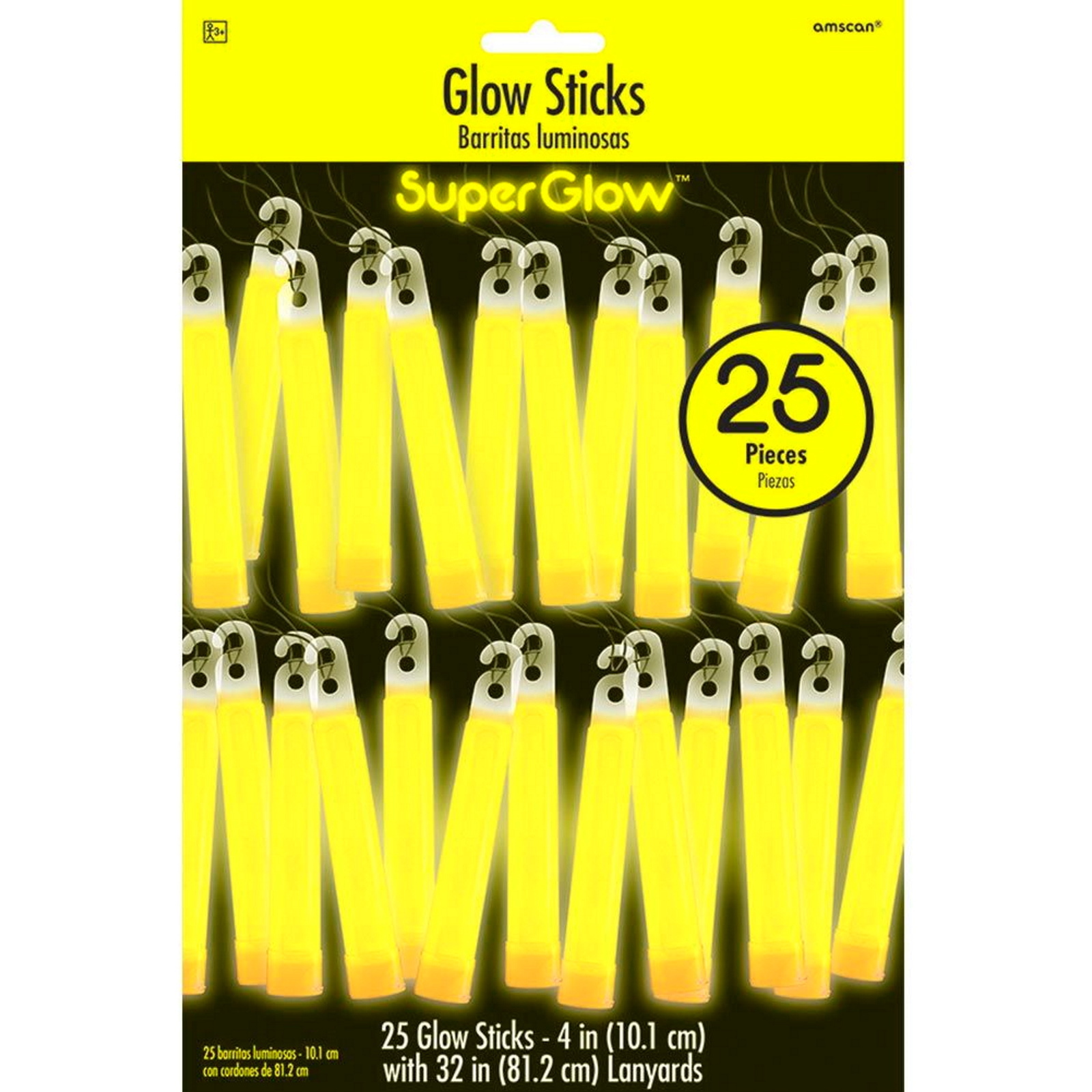 Yellow Super Glow Stick Necklaces (Pack of 25)