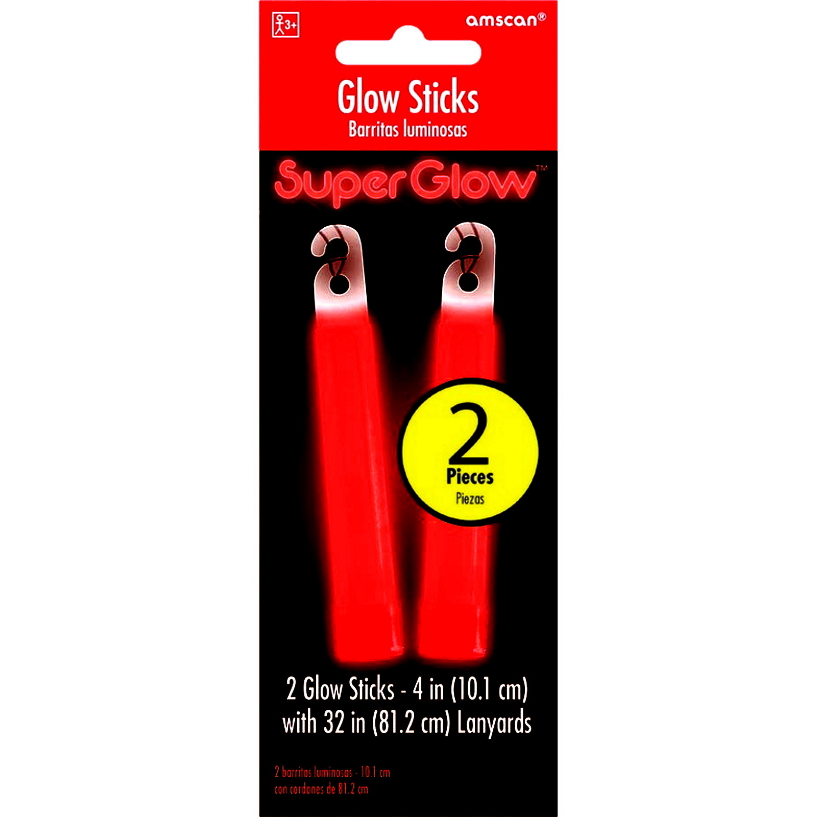 Red Super Glow Stick Necklaces (Pack of 2)
