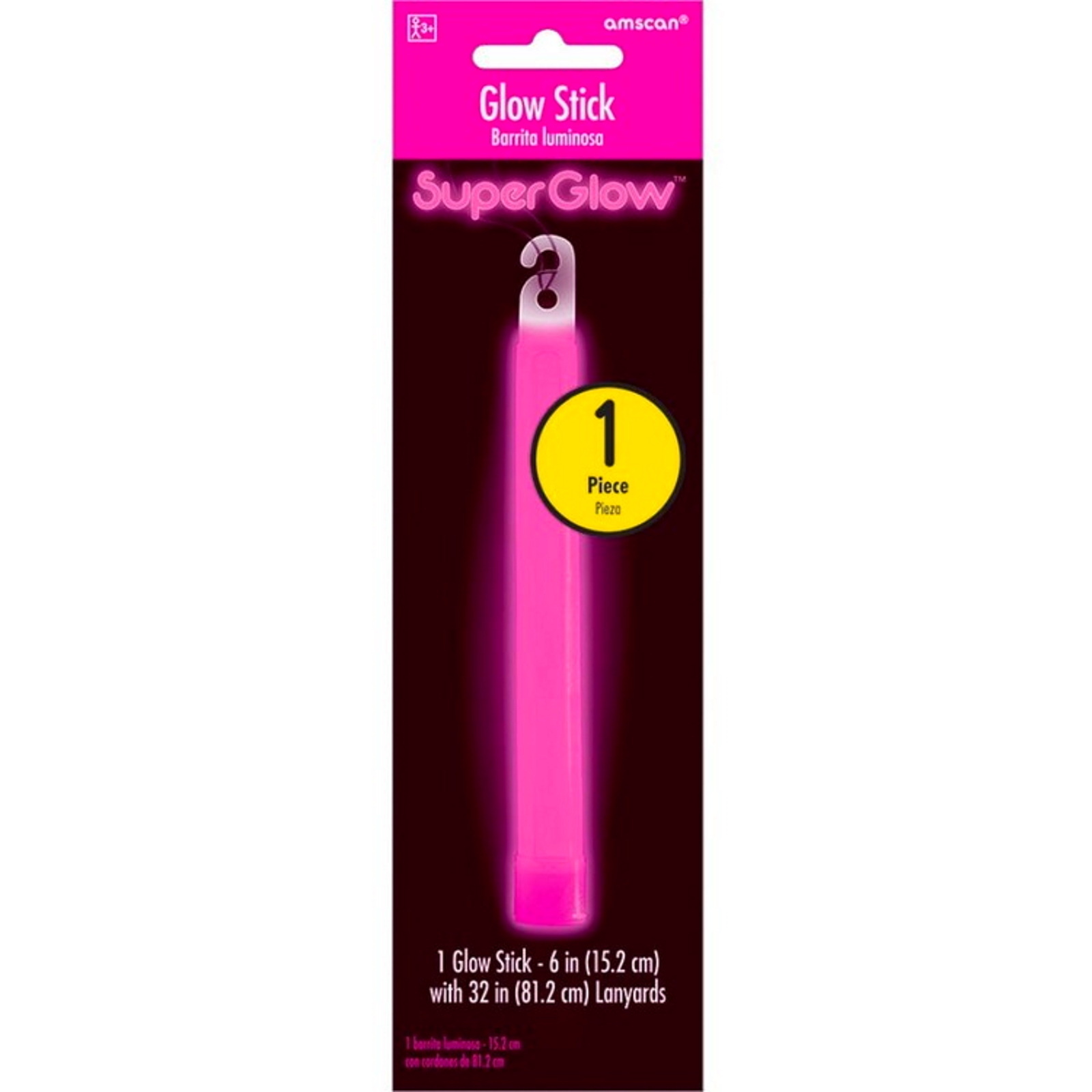 Pink Super Glow Stick Necklace 15cm