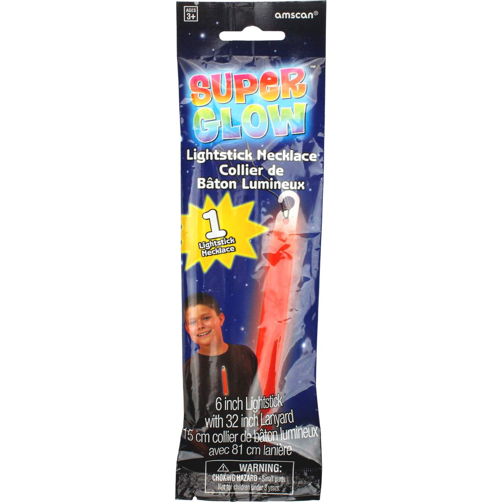 Red Super Glow Stick Necklace 15cm