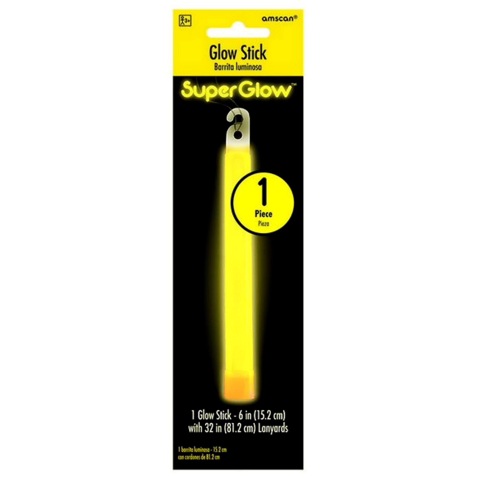 Yellow Super Glow Stick Necklace 15cm