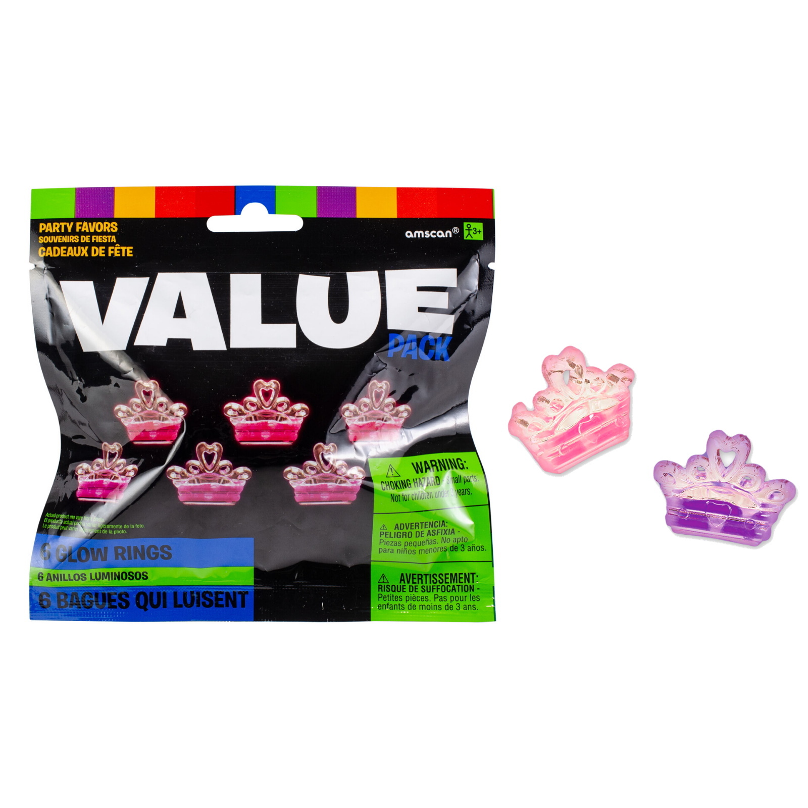 Glow Princess Rings (Pack of 6)