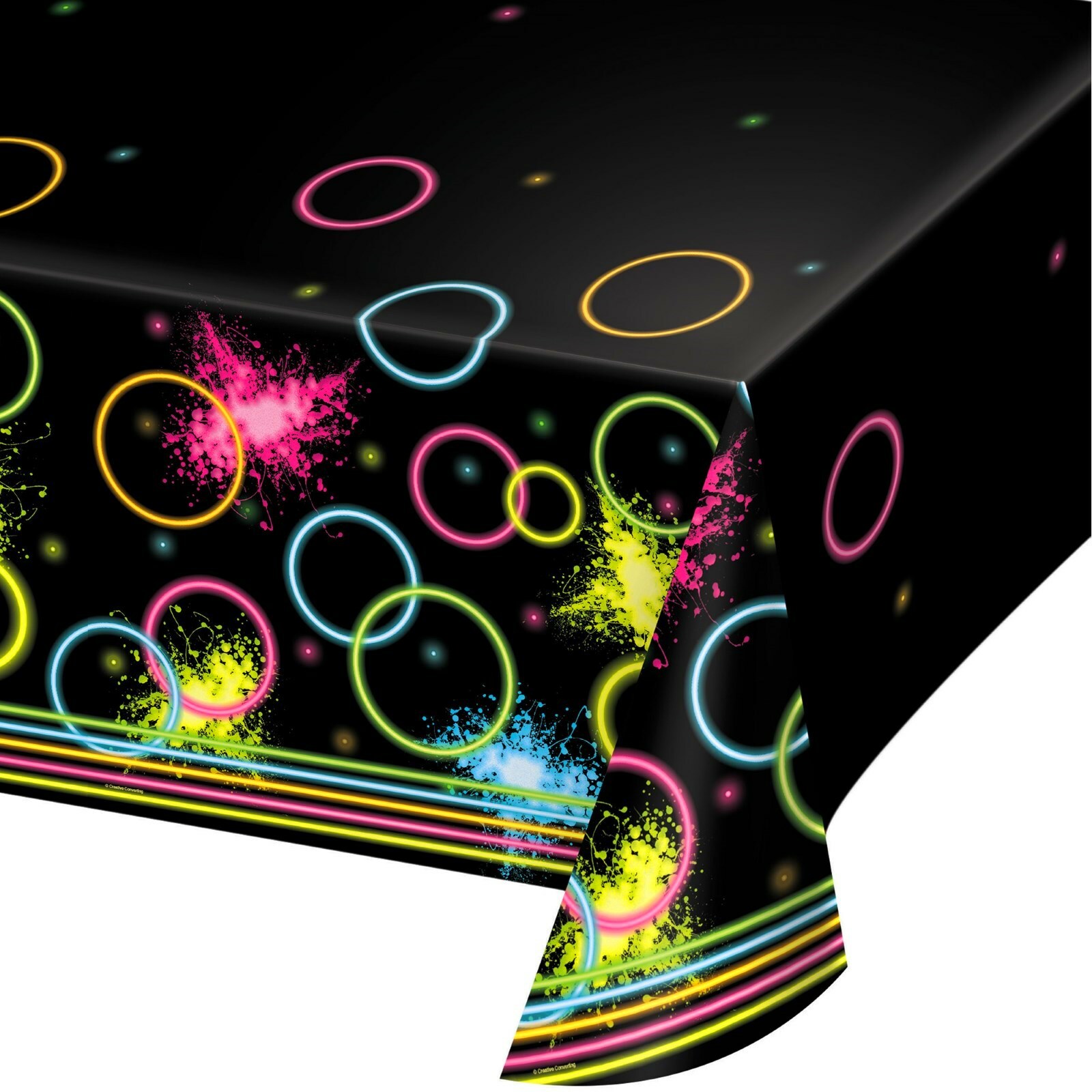 Glow Party Plastic Tablecloth