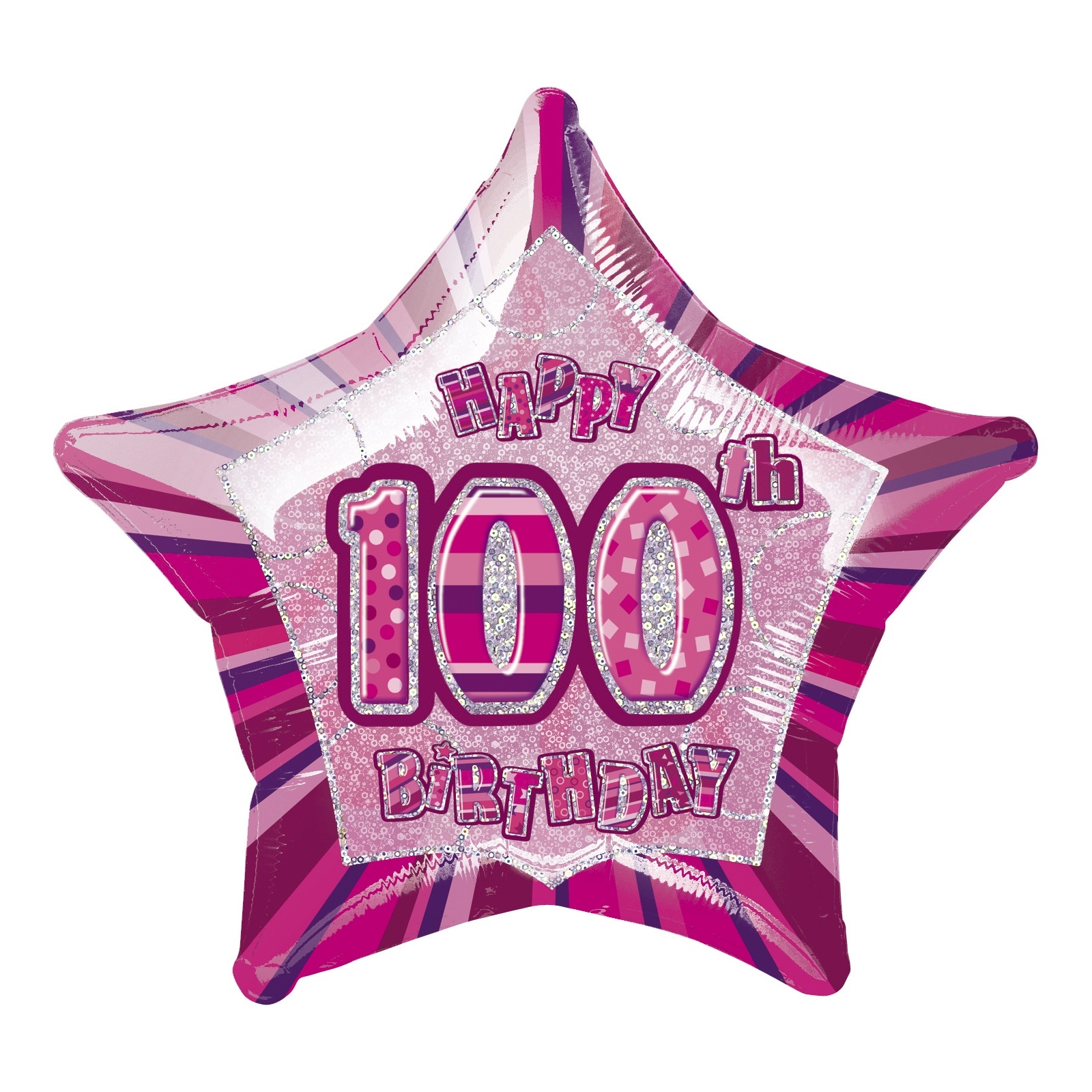 Glitz Pink 100th Birthday Helium Balloon