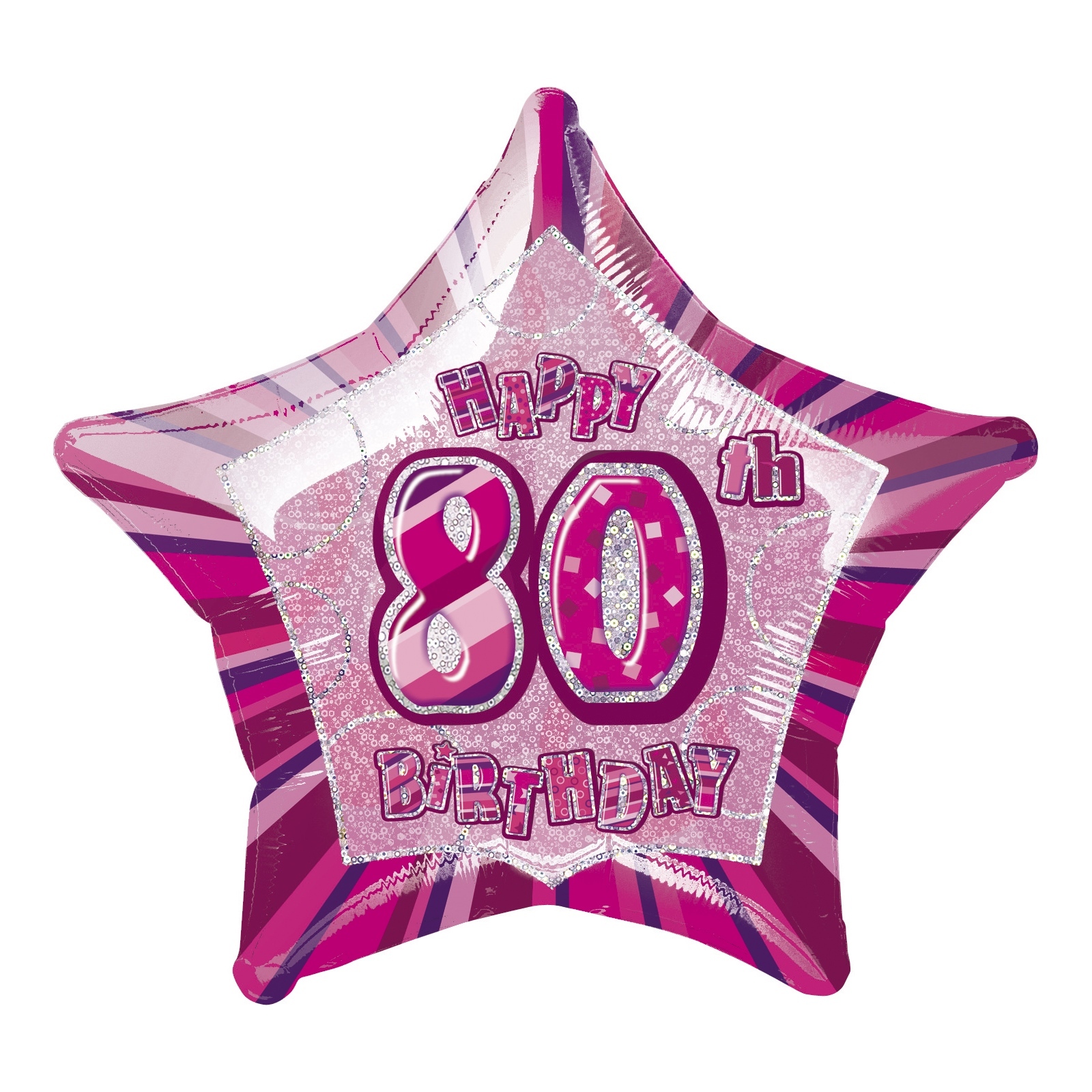 Glitz Pink 80th Birthday Helium Balloon
