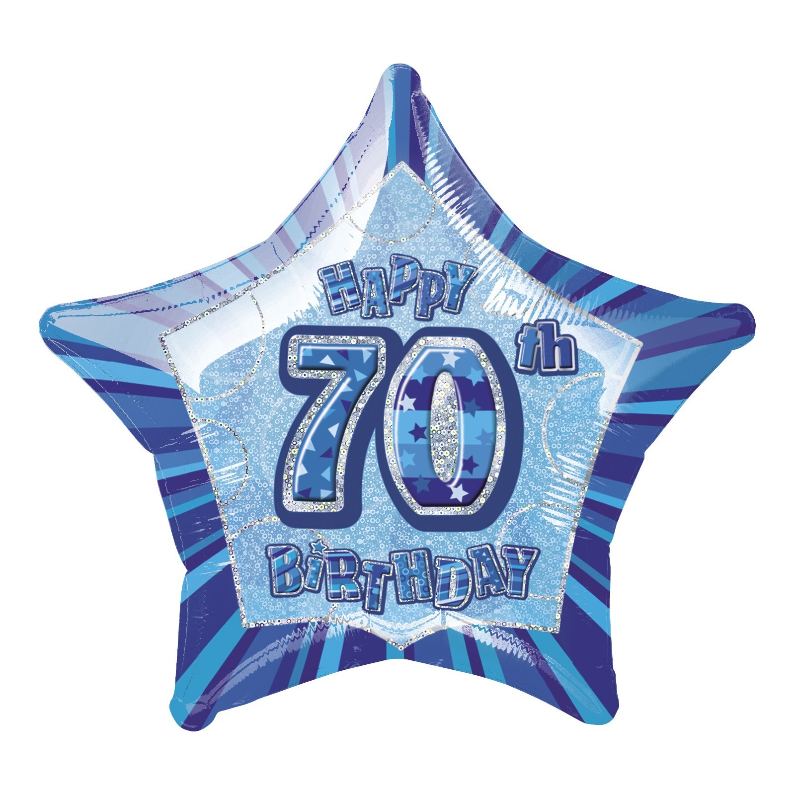 Glitz Blue 70th Birthday Helium Balloon