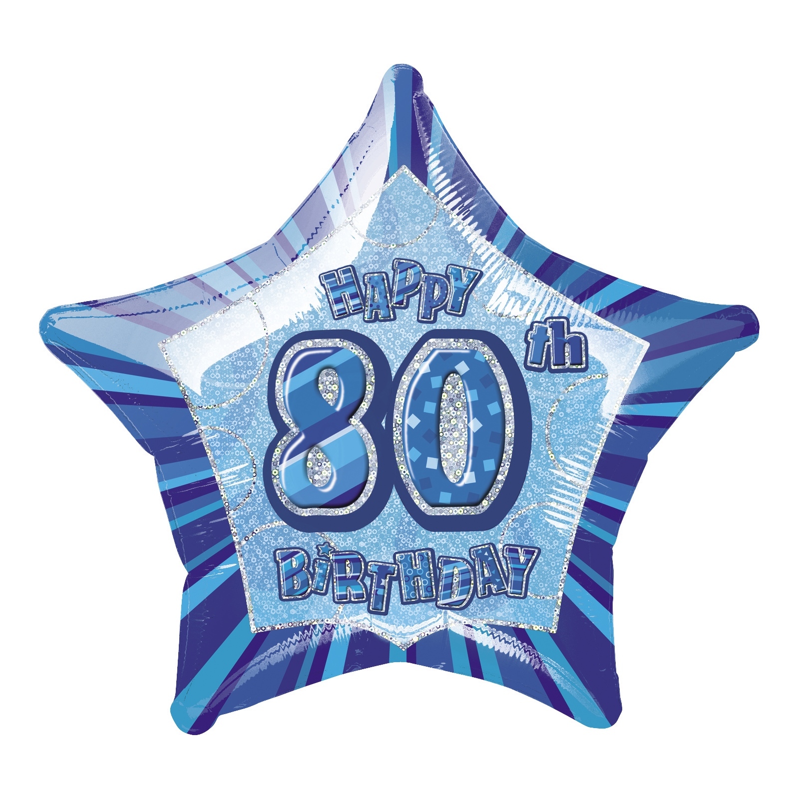 Glitz Blue 80th Birthday Helium Balloon