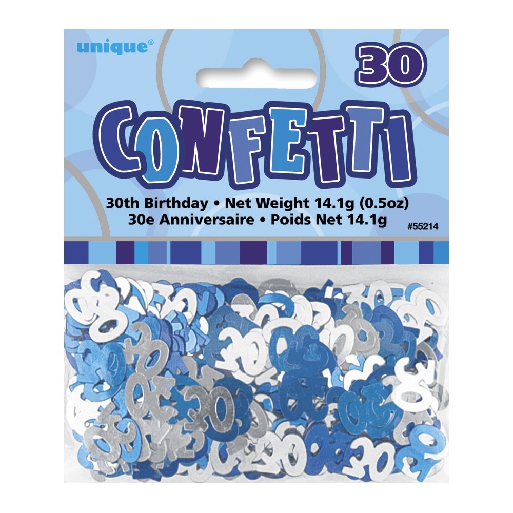 Glitz Blue 30th Birthday Confetti/Table Scatters
