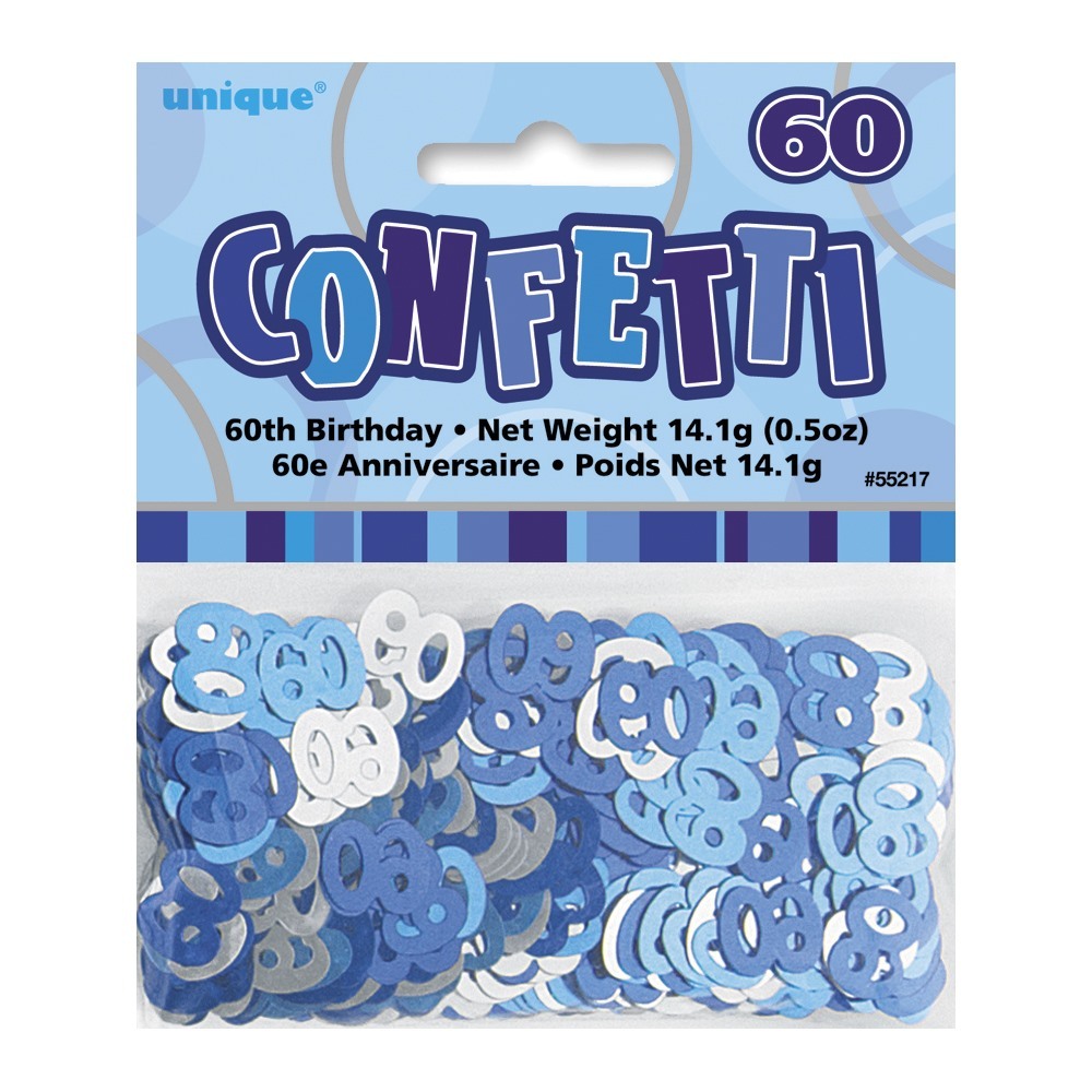 Glitz Blue 60th Birthday Confetti/Table Scatters