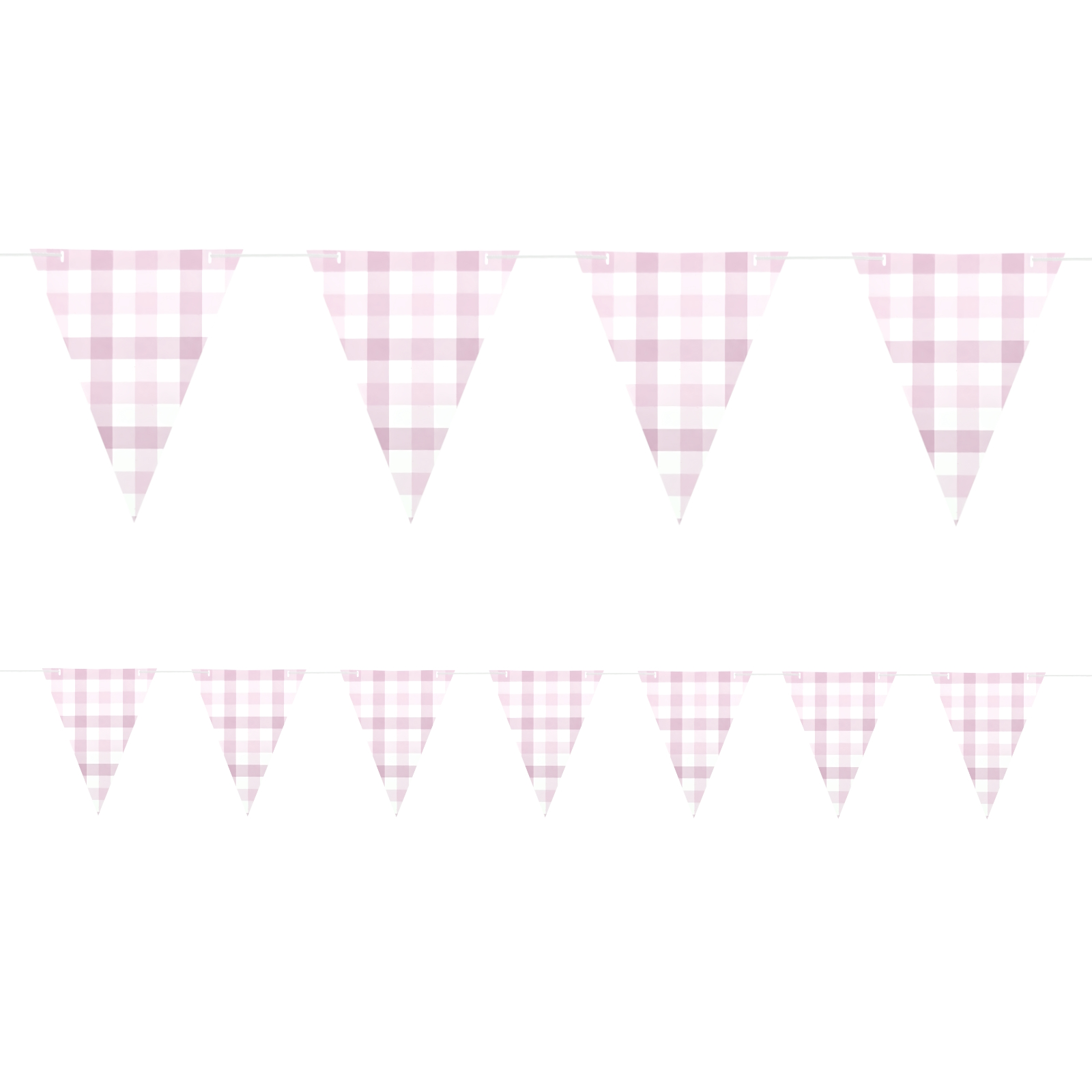 Pastel Pink Gingham Flag Banner (3.9m)