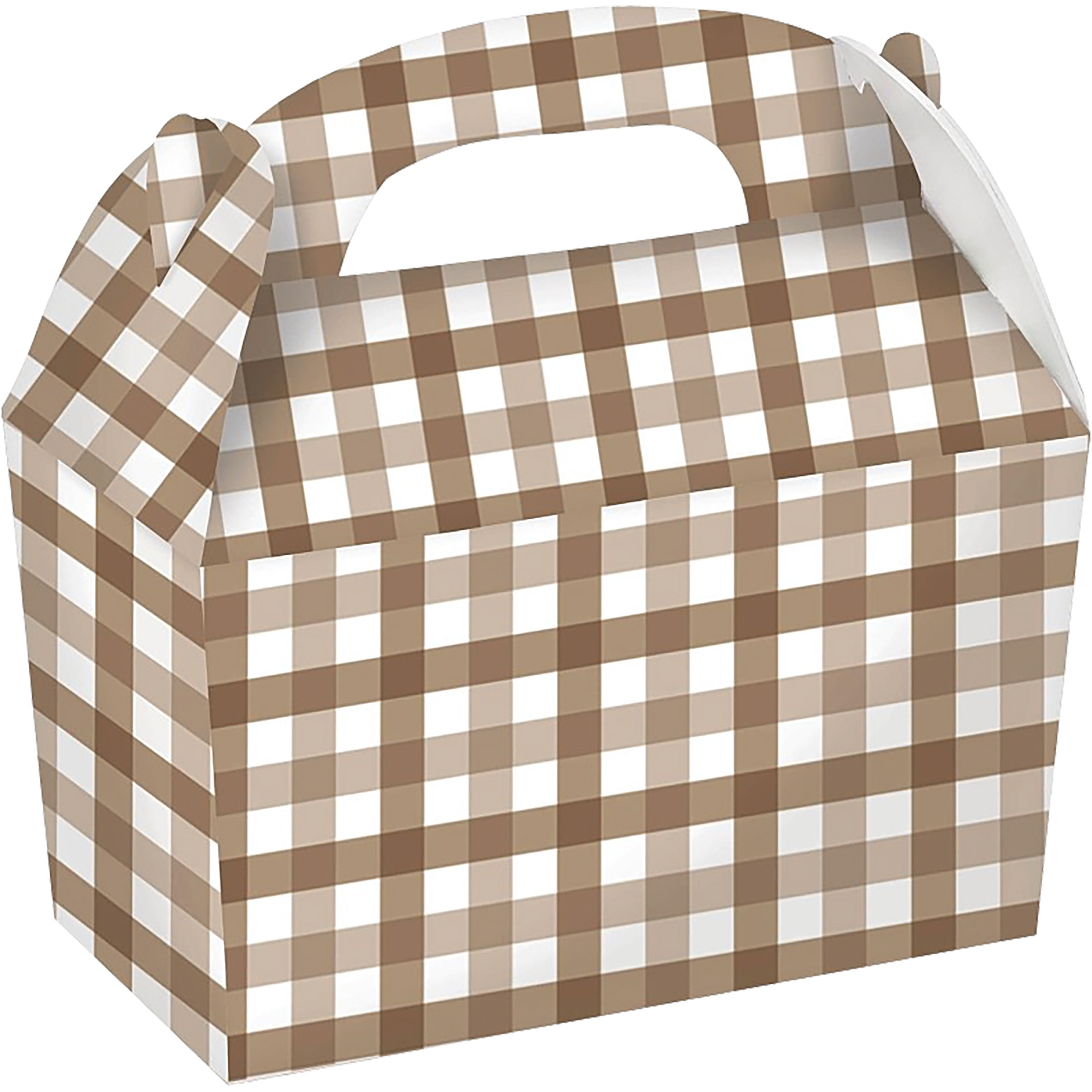 Brown Gingham Lolly/Treat Boxes (Pack of 4)