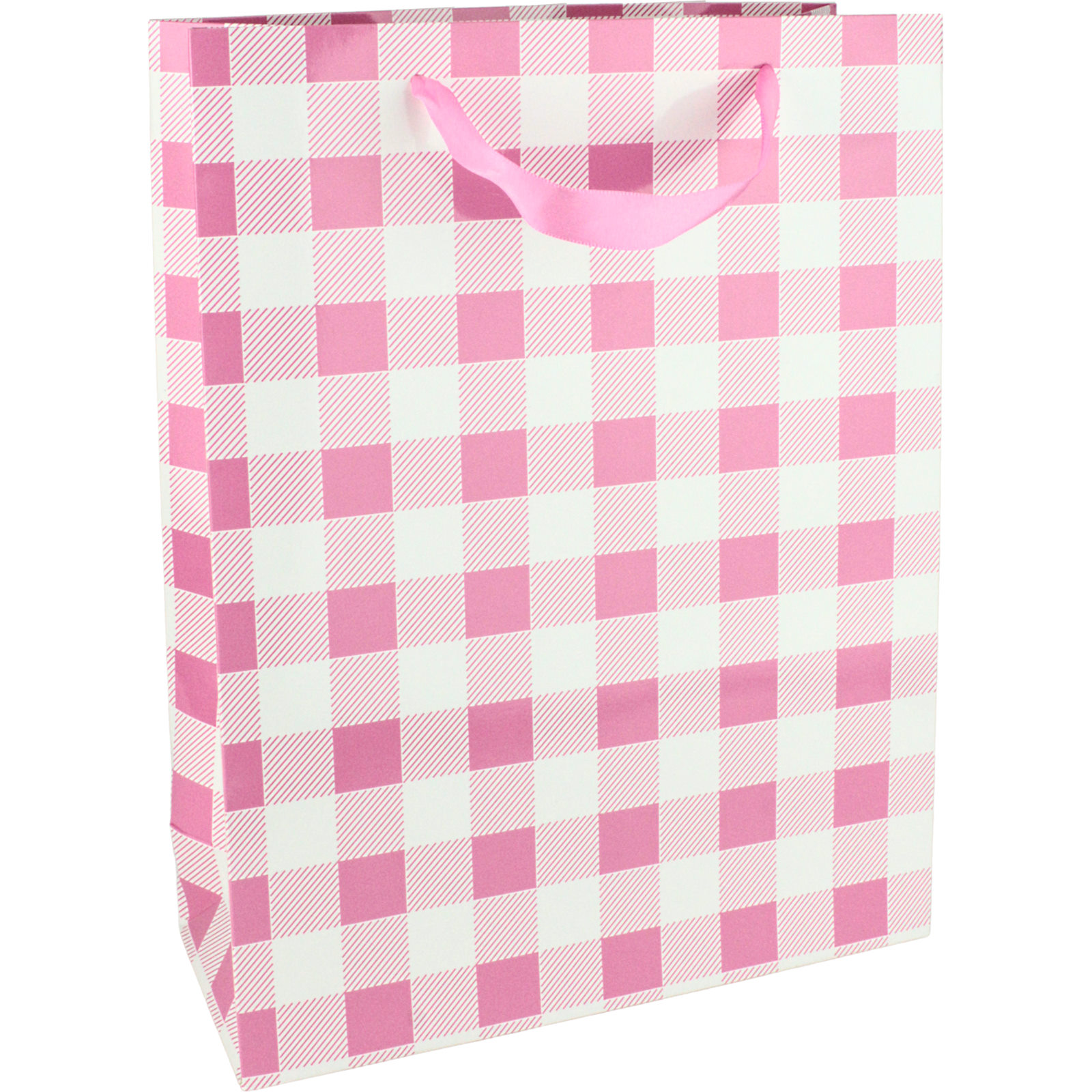 Pink Gingham Gift Bag 33cm