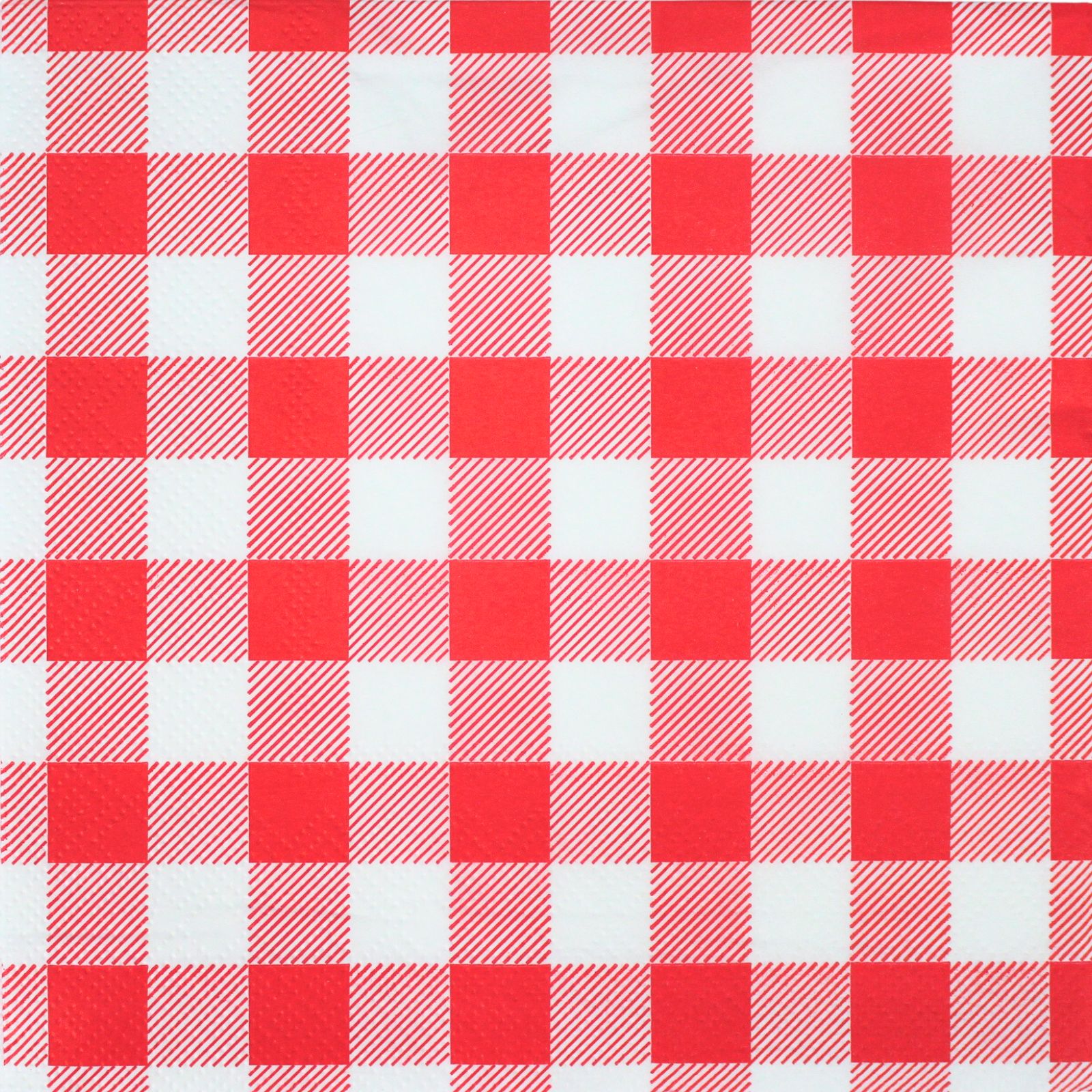 Bright Red Gingham Large Napkins / Serviettes (Pack of 25)