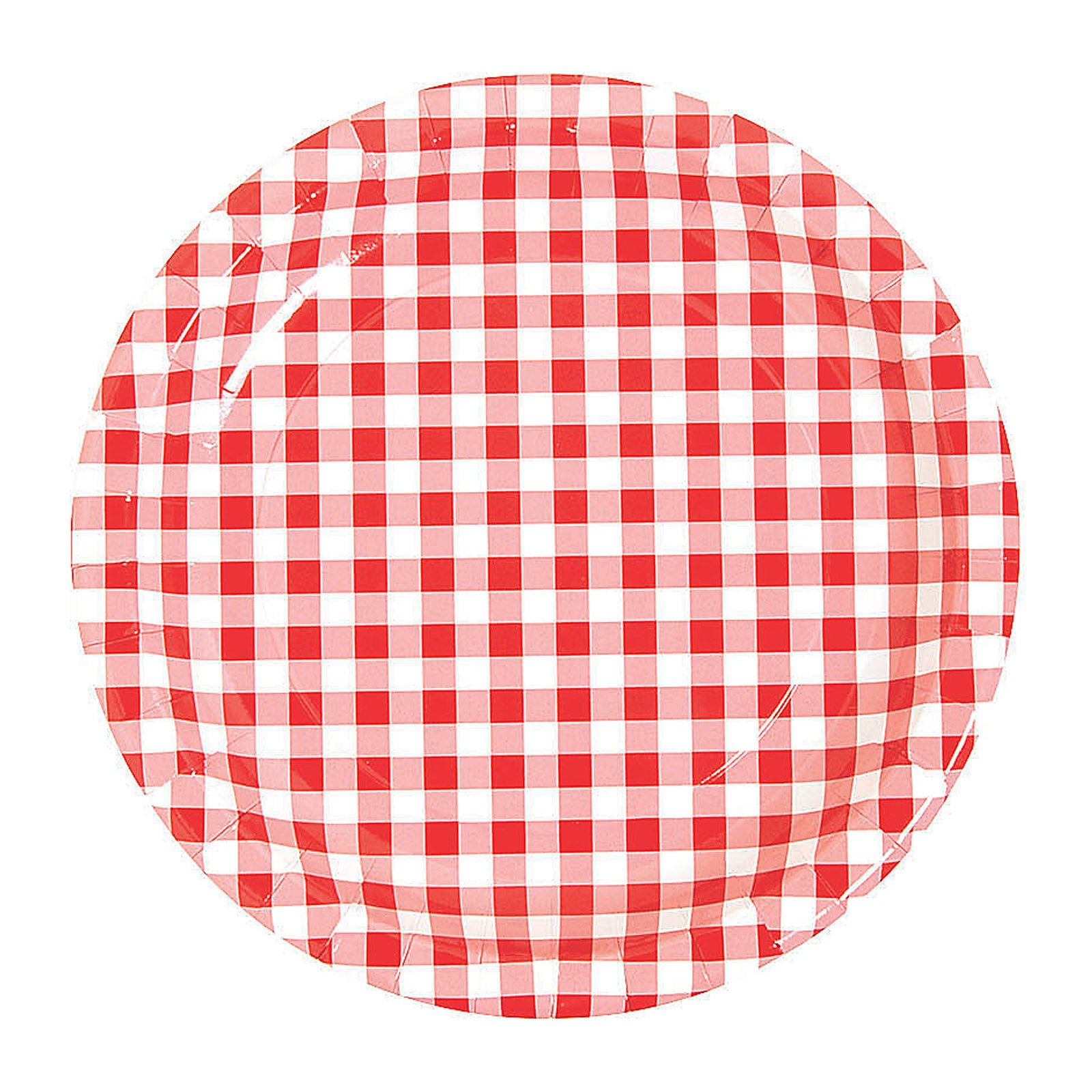 Red Gingham Small Plates (Pack of 8)