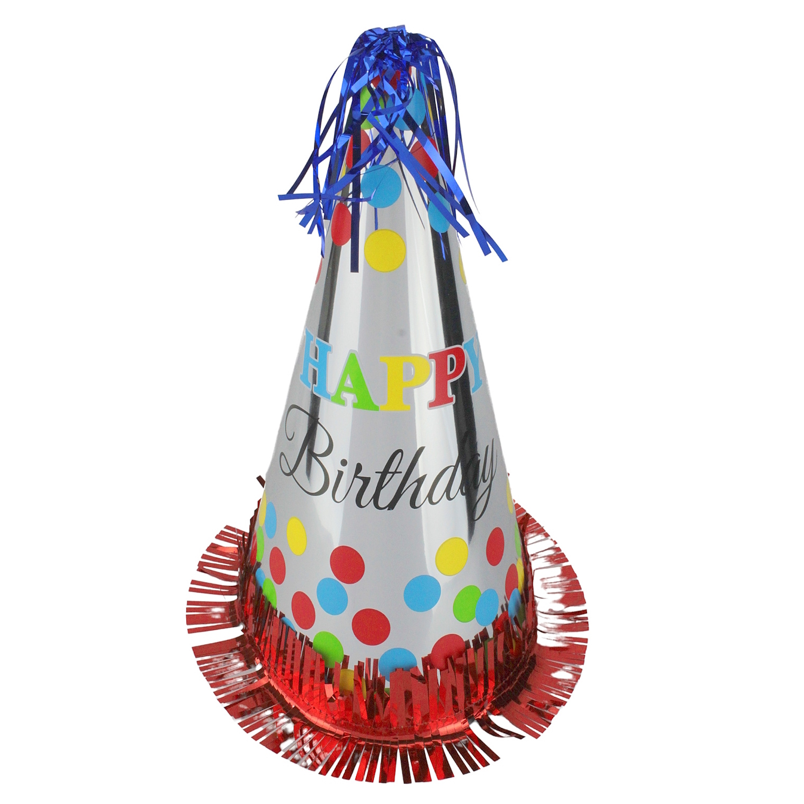 Rainbow Foil Happy Birthday Party Hat