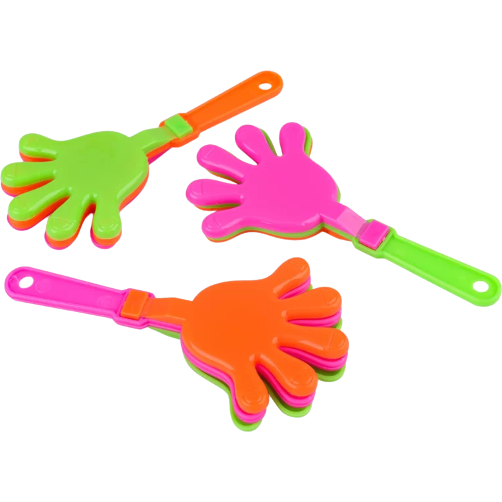 Assorted Neon Hand Clappers (Pack of 6) 