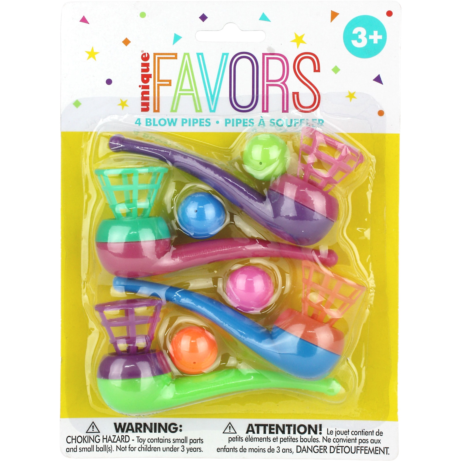 Toy Blow Pipe Ball Games (Pack of 4)