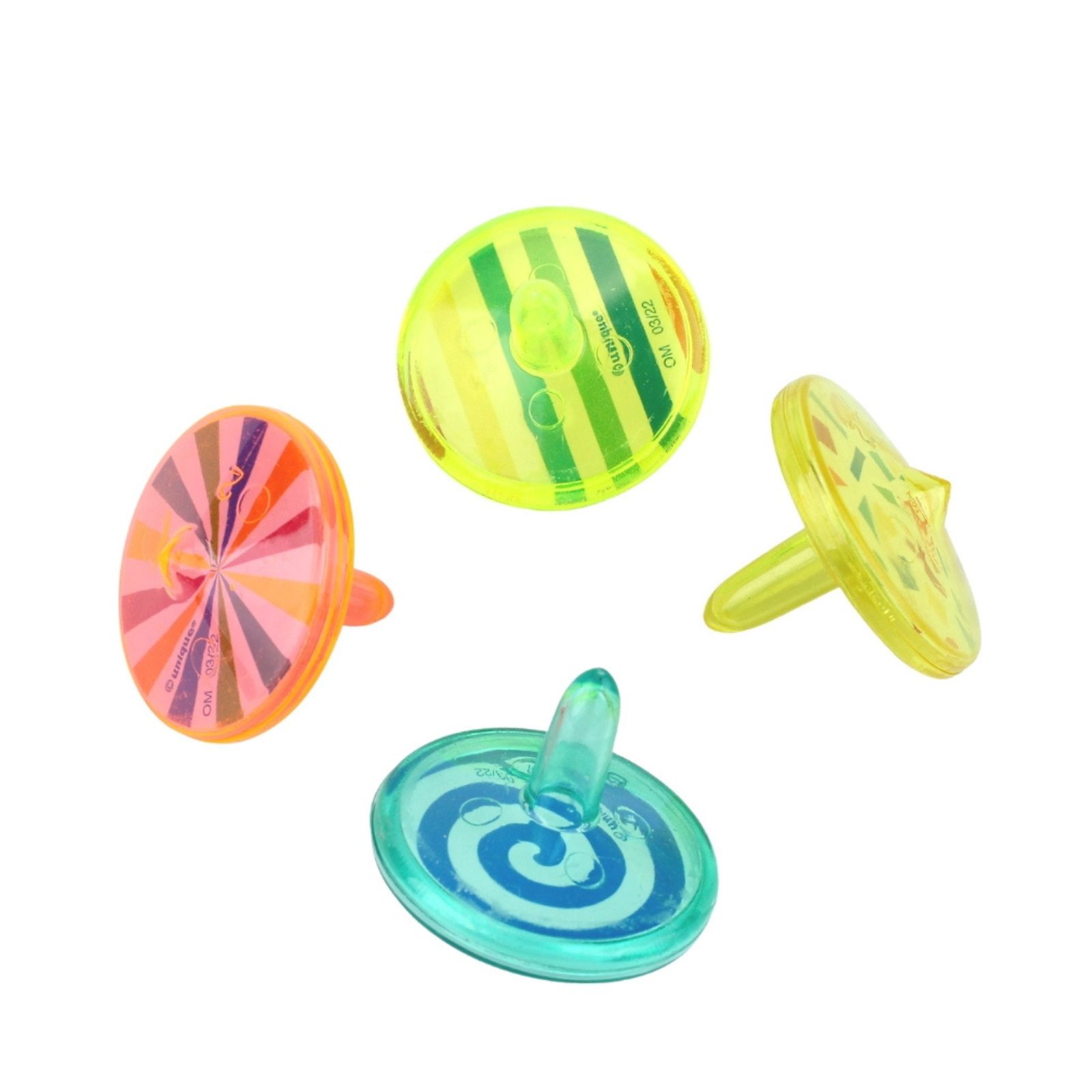 Coloured Spin Tops (Pack of 8)