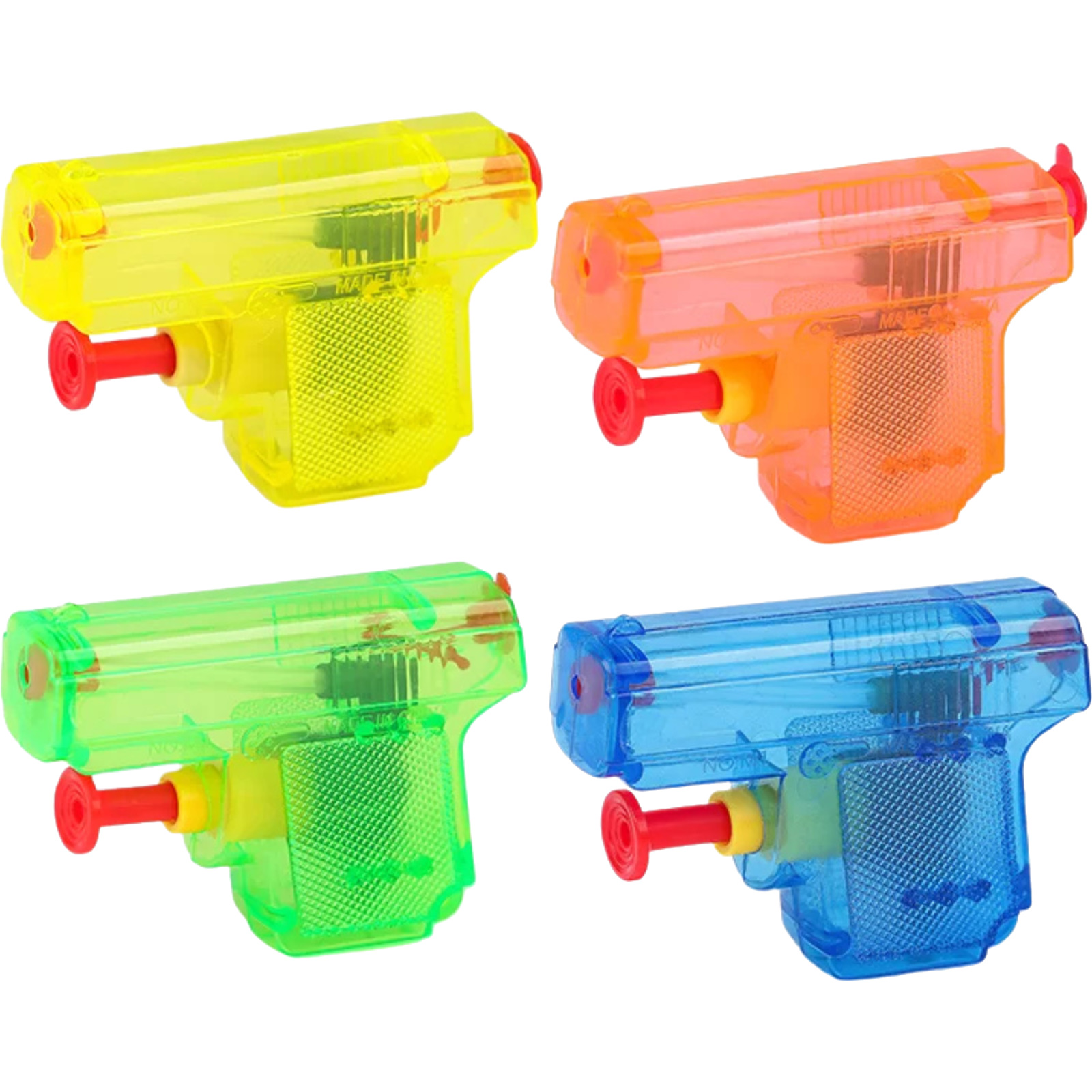 Assorted Coloured Squirt Guns (Pack of 4)