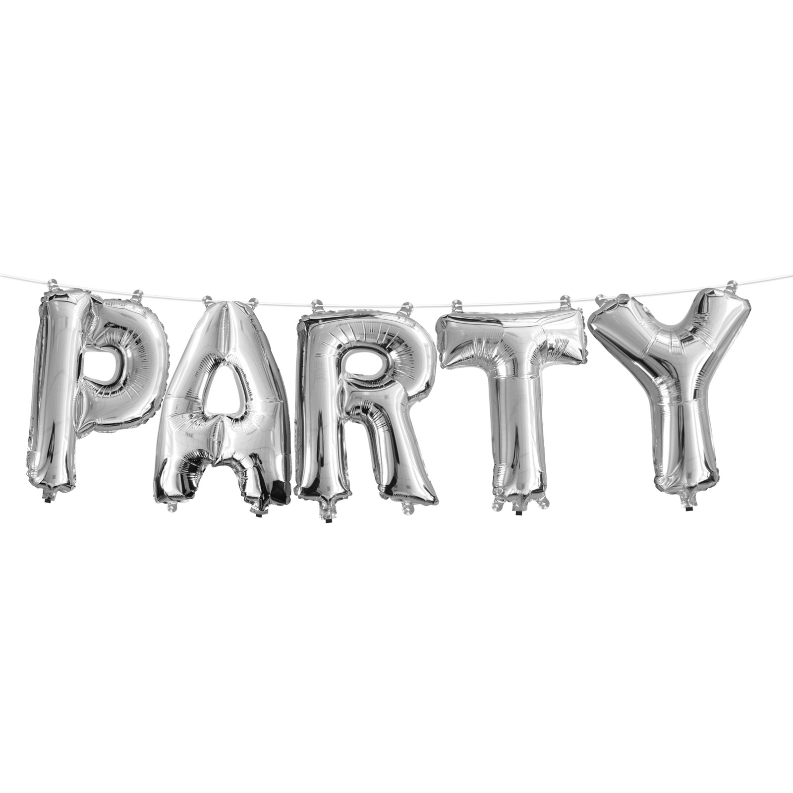 Silver Party Foil Letter Balloon Banner