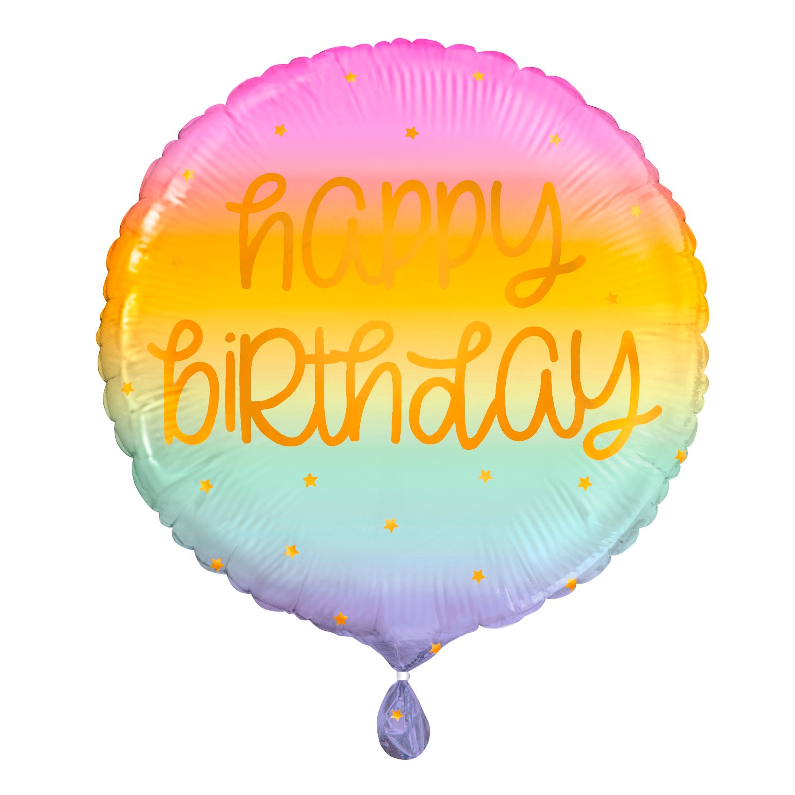 Rainbow Stars Happy Birthday Foil Helium Balloon