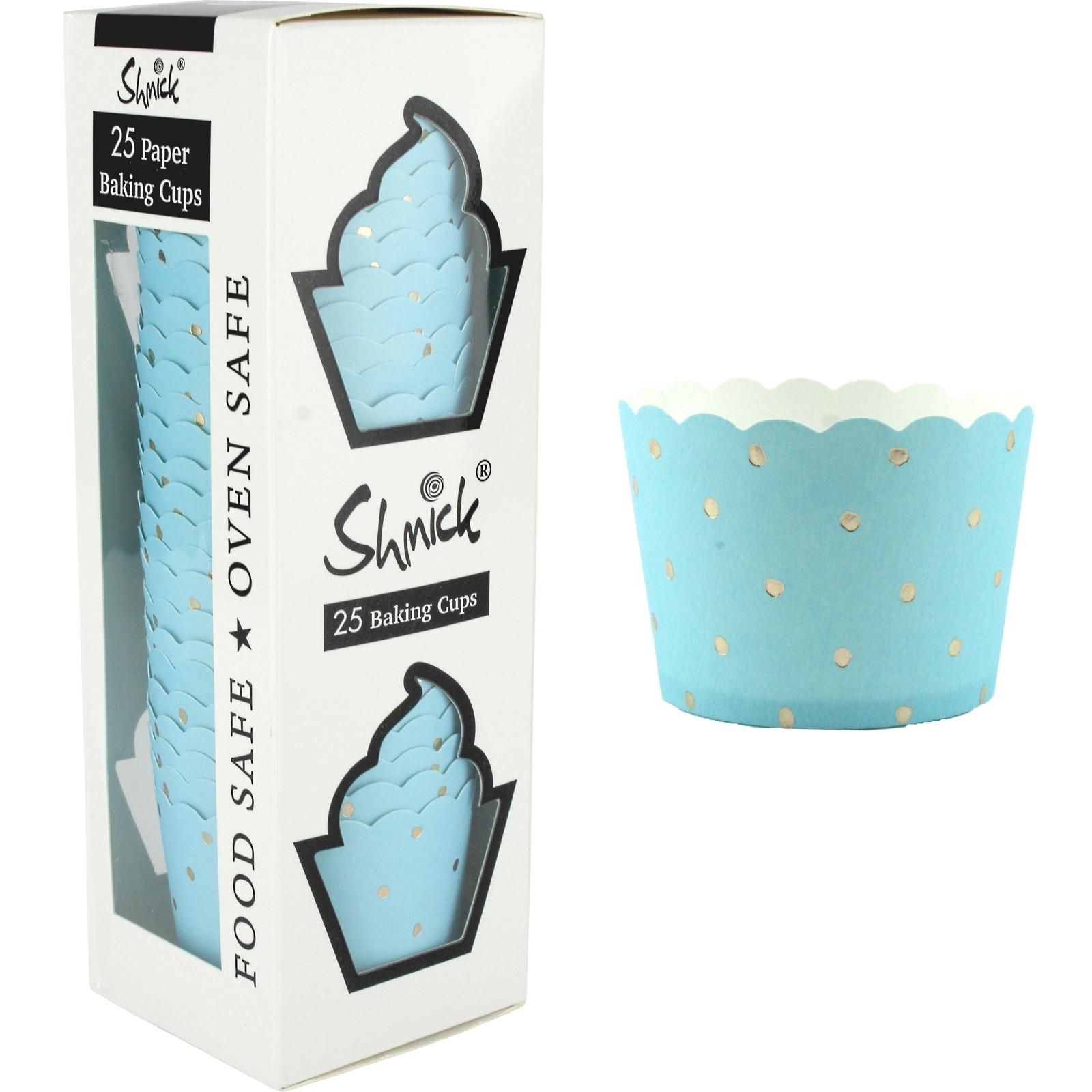Blue and Gold Foil Dot Baking Cups (Pack of 25)