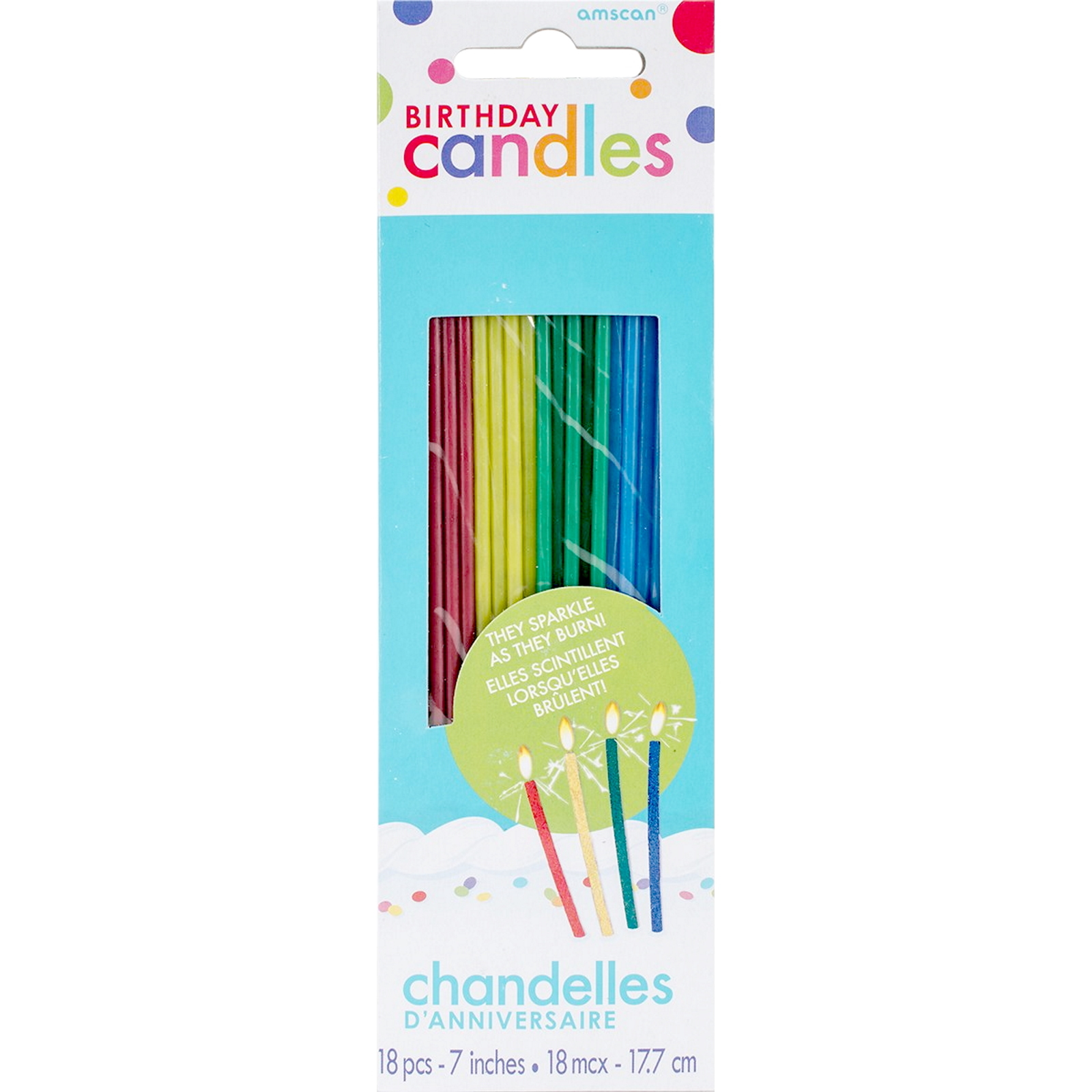 Multi Coloured Sparkler Birthday Candles (Pack of 18)