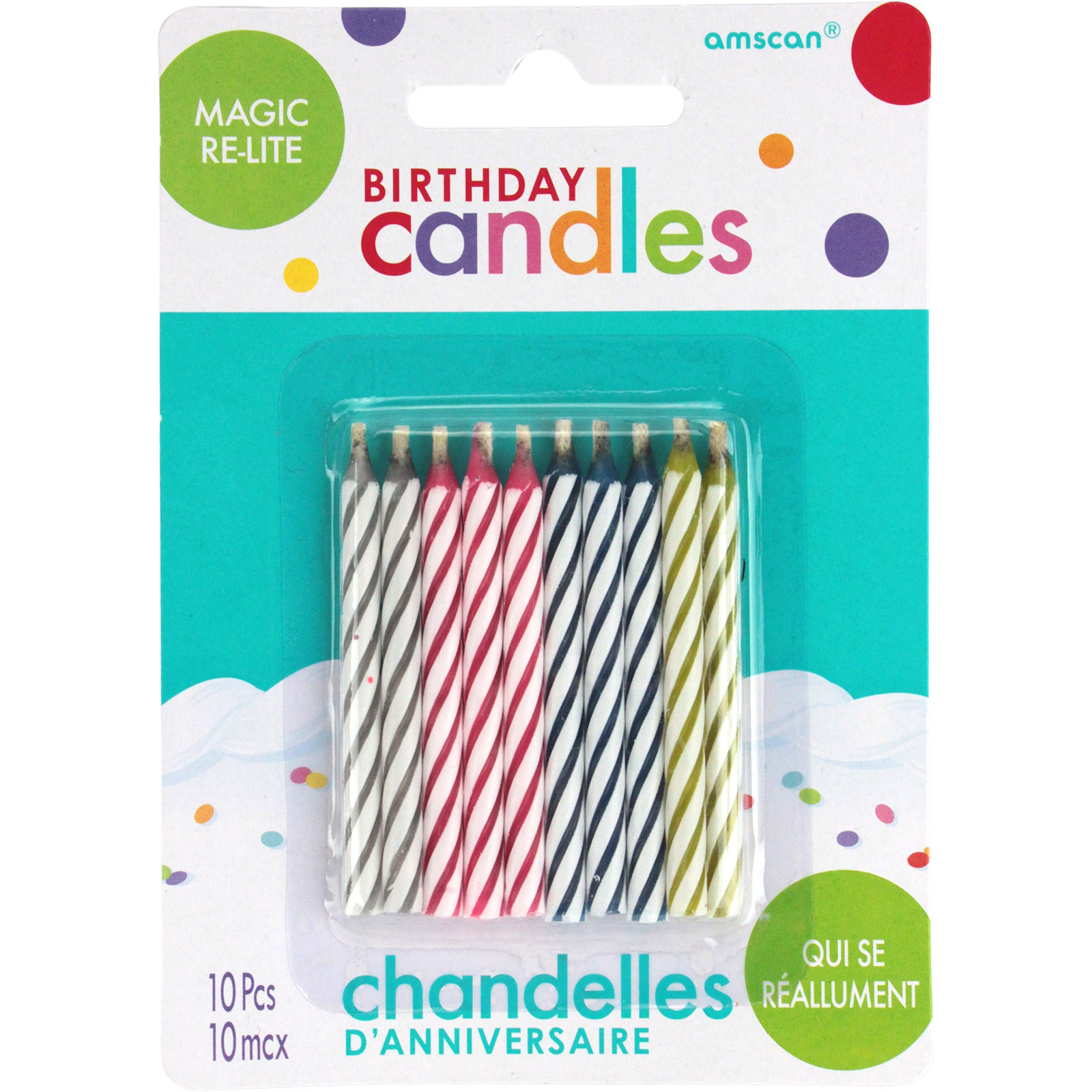 Assorted Magic Re-Lite Candles (Pack of 10) 